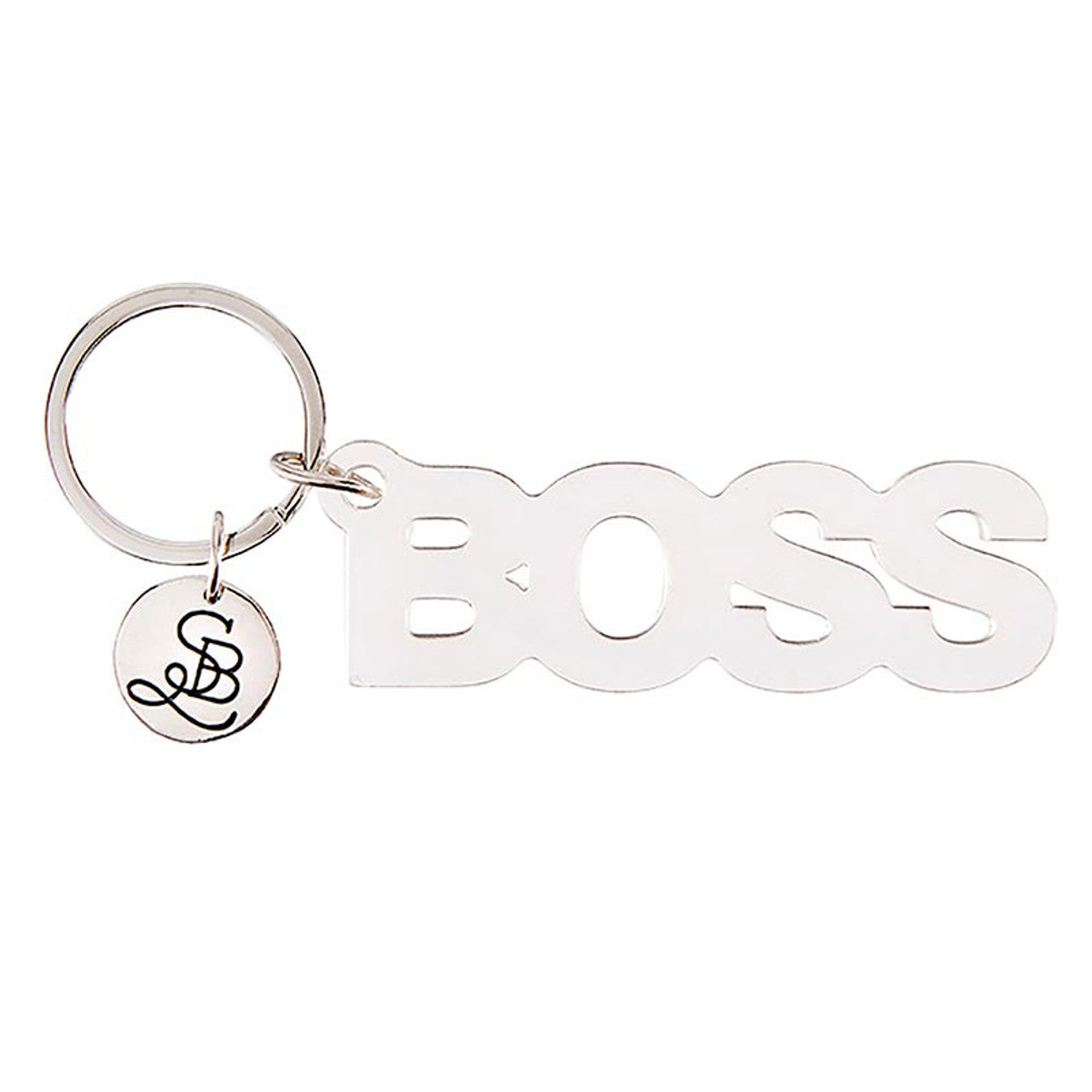 Boss Acrylic Word Keychain | Clear Transparent Word Shaped Keyholder