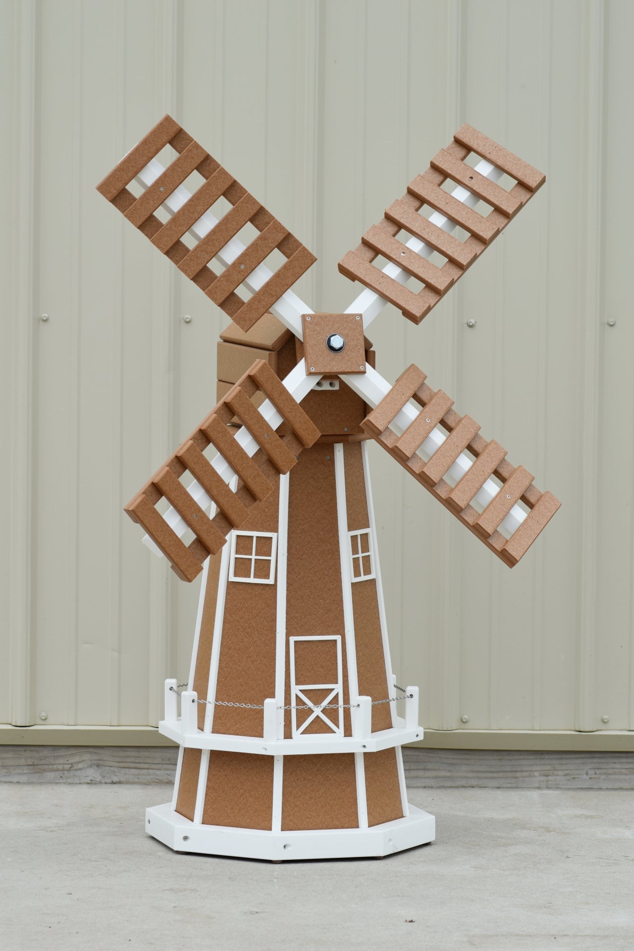 46" Octagon Poly Dutch Windmill, Carmel/white trim