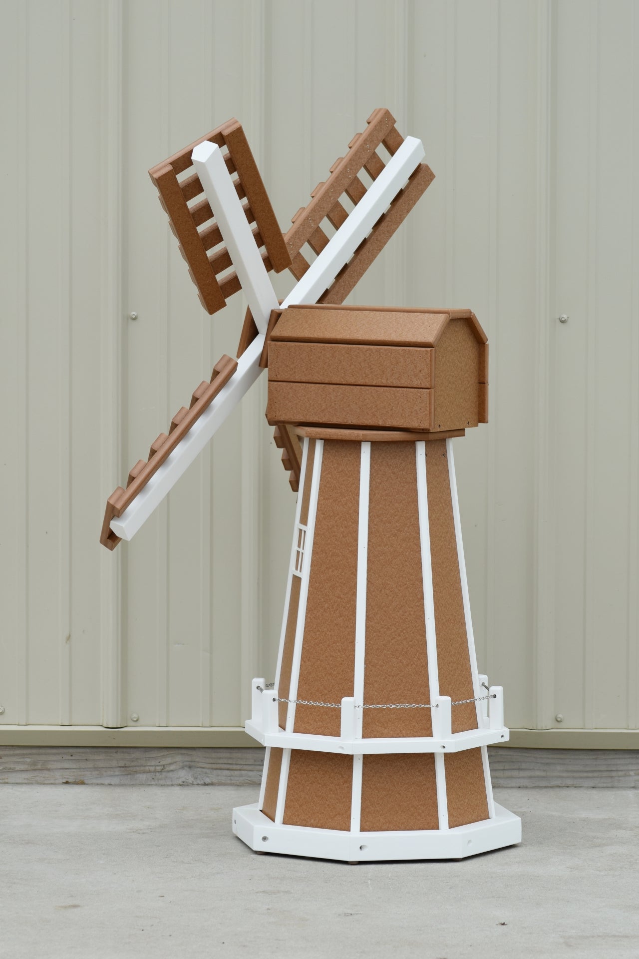 46" Octagon Poly Dutch Windmill, Carmel/white trim