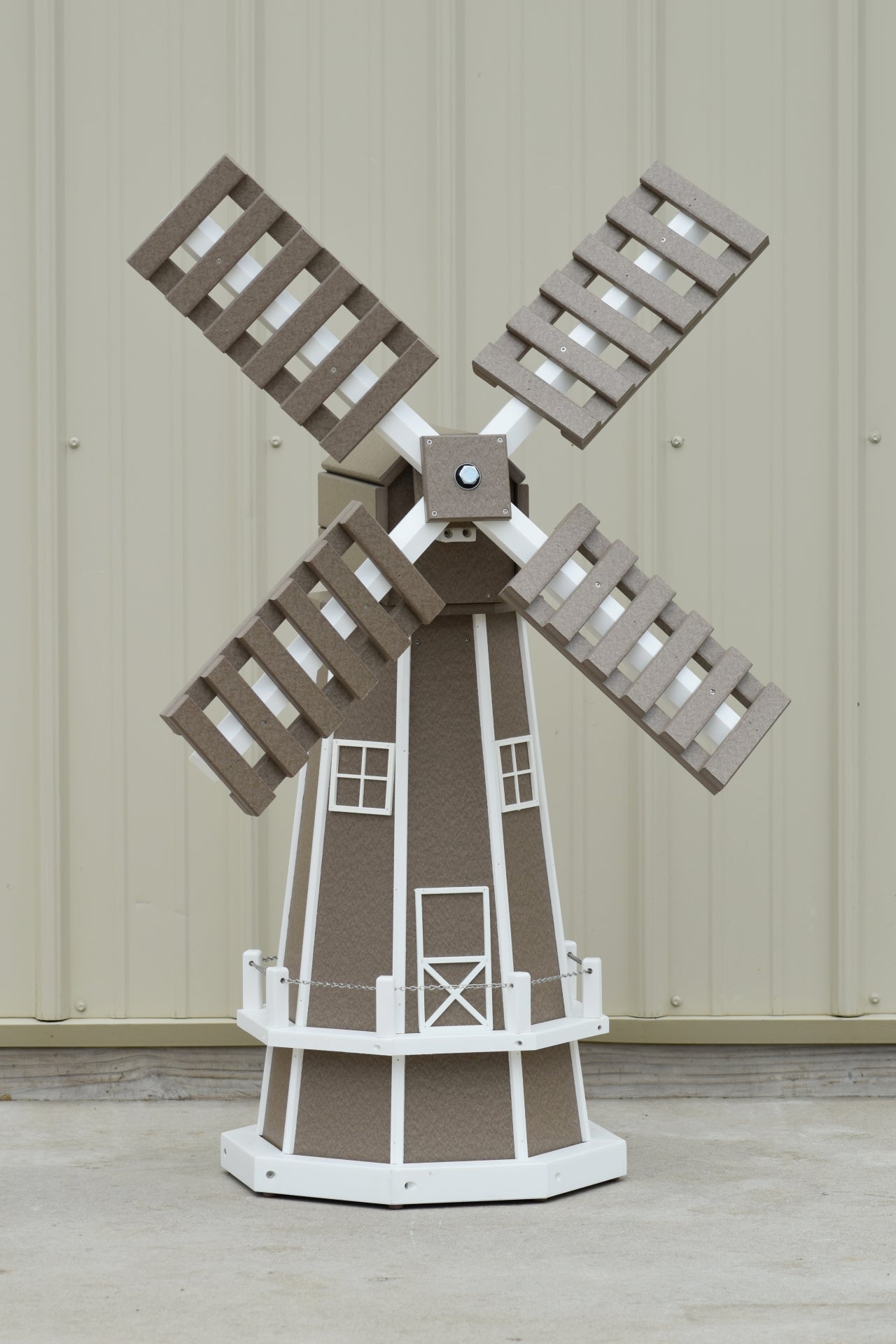 46" Octagon Poly Dutch Windmill, Clay/ white trim