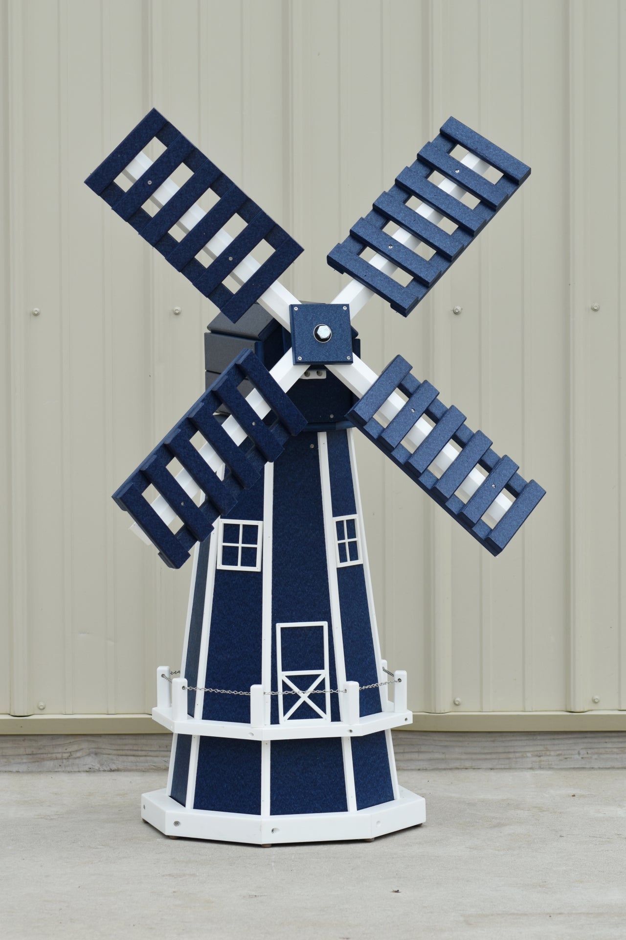 46" Octagon Poly Dutch Windmill, Patriot Blue/white trim