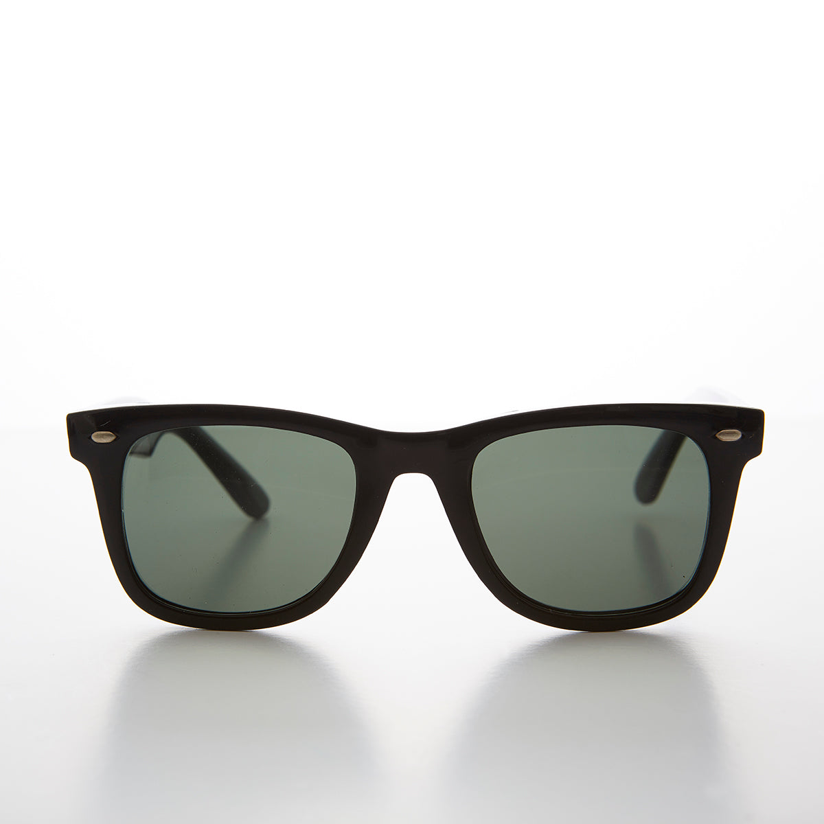 Classic Black Square Sunglass with Glass Lens - Campbell