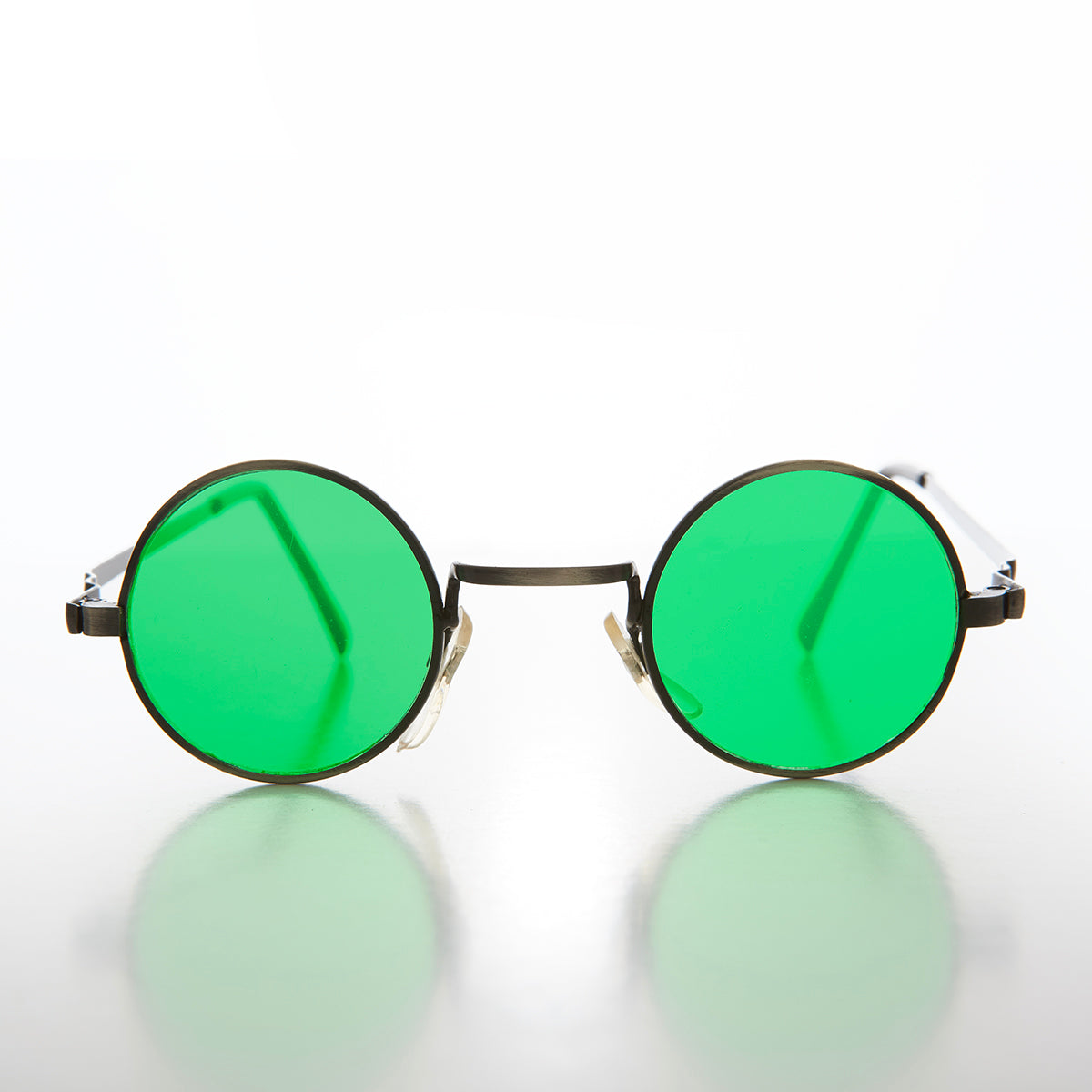 Small Round Tinted Lens Hippy Vintage Sunglasses - Chan