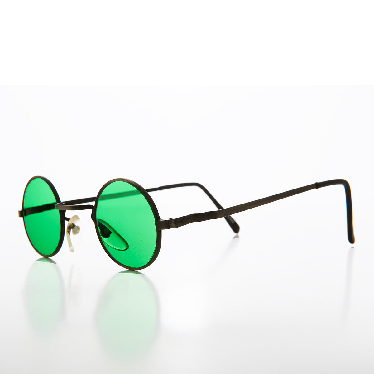 Small Round Tinted Lens Hippy Vintage Sunglasses - Chan