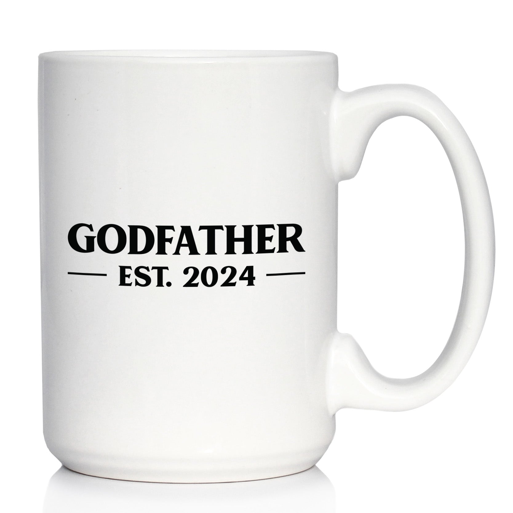 Godfather Est 2024 - New Godfather Coffee Mug Proposal Gift for First Time Godparents - Bold