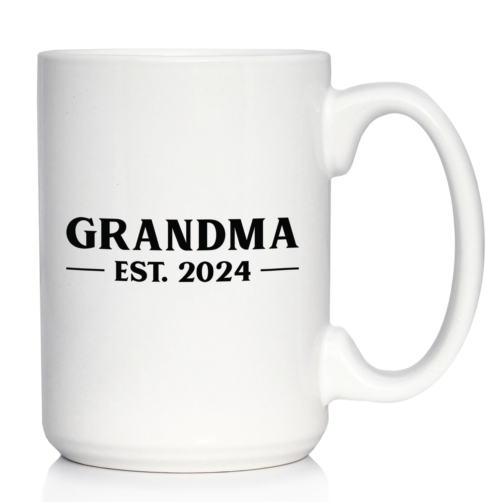 Grandma Est 2024 - New Grandmother Coffee Mug Gift for First Time Grandparents - Bold