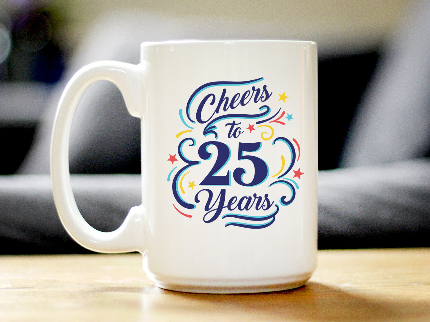 Cheers to 25 Years - Coffee Mug Gifts for Women & Men - 25th Anniversary Party Decor