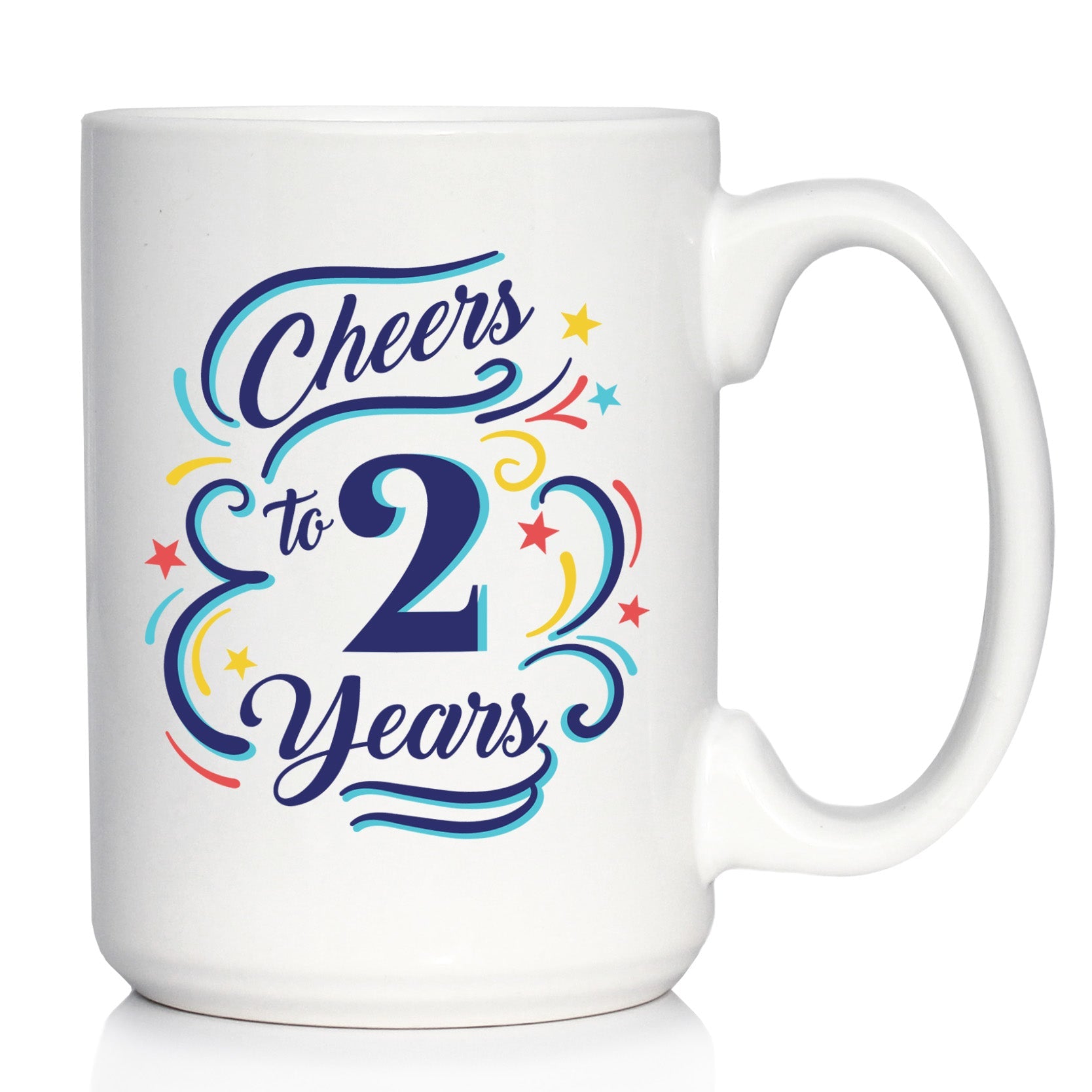 Cheers to 2 Years - Coffee Mug Gifts for Women & Men - 2nd Anniversary Party Decor
