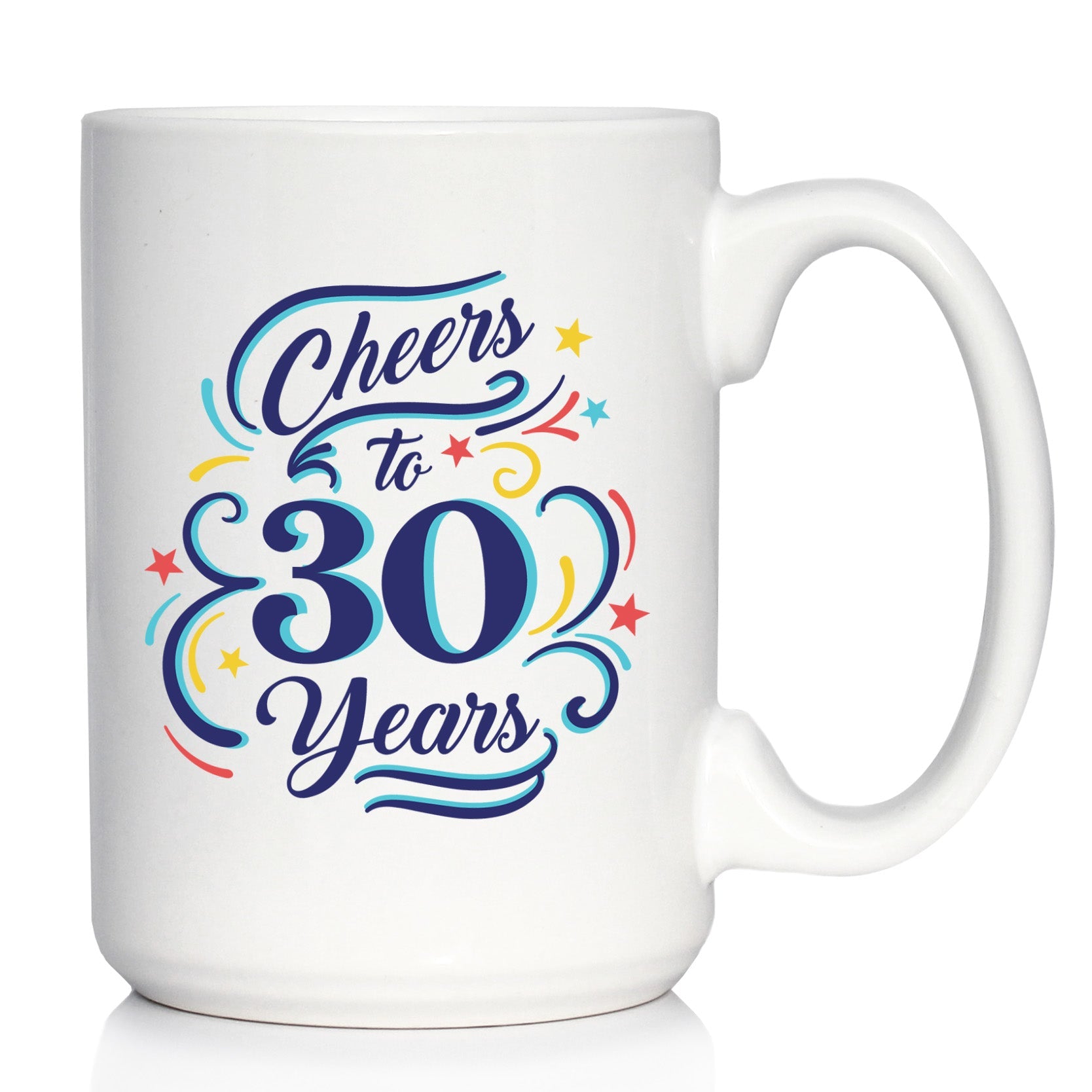 Cheers to 30 Years - Coffee Mug Gifts for Women & Men - 30th Anniversary Party Decor