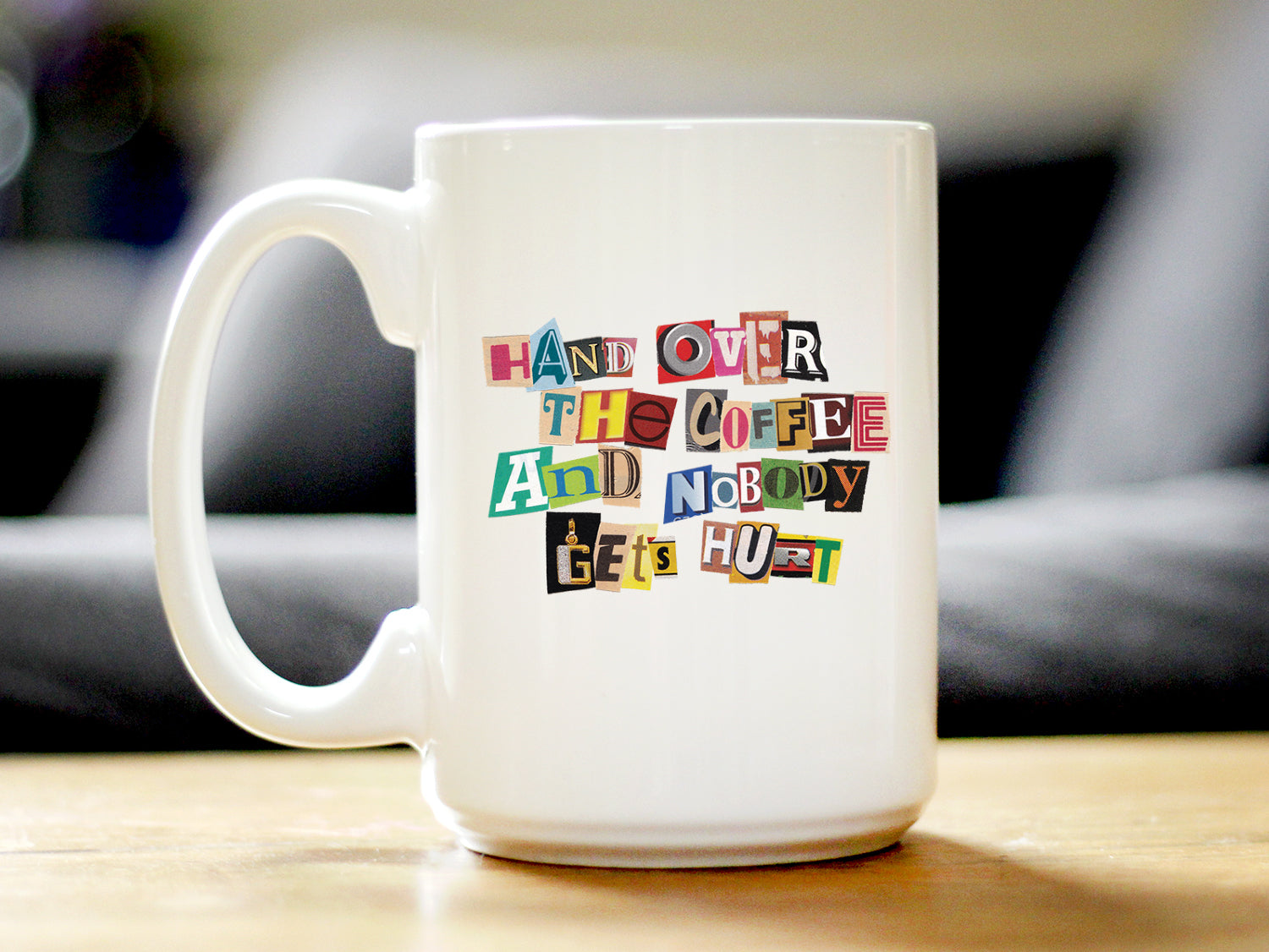 Coffee Ransom Note Coffee Mug - Funny Sarcastic Coffee Mug Gifts for Coffee Lovers - Large 15oz & 11oz White Ceramic Mugs