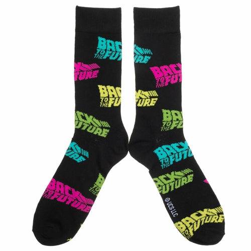 Back to the Future Men's Crew Straight Down Socks (Size 10-13)