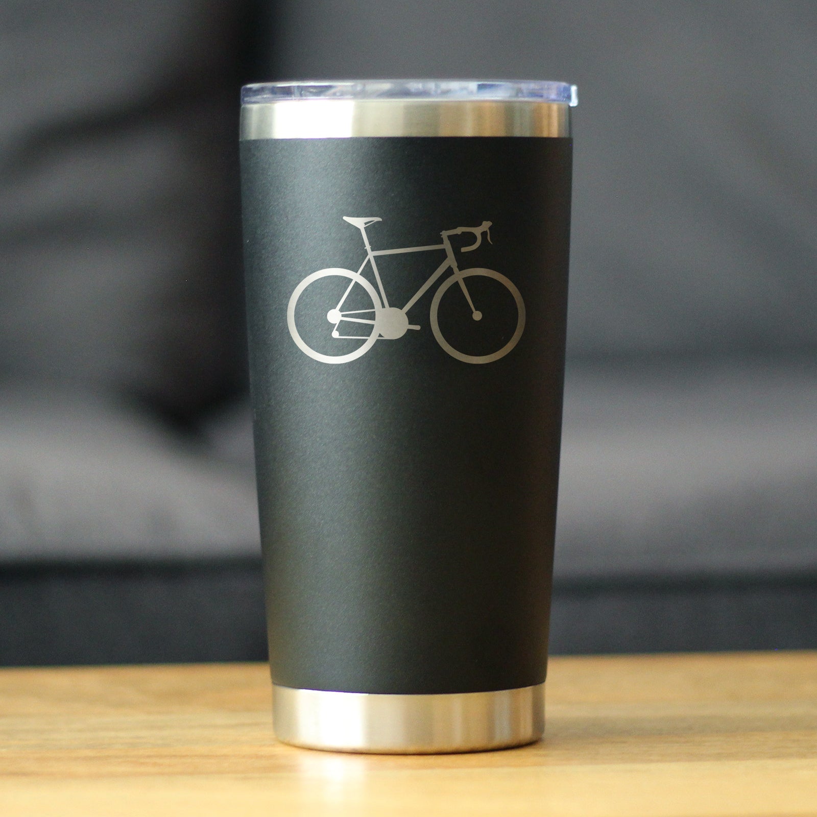 Bicycle - Insulated Coffee Tumbler Cup with Sliding Lid - Stainless Steel Insulated Mug - Unique Road Biking Themed Decor and Gifts for Cyclists