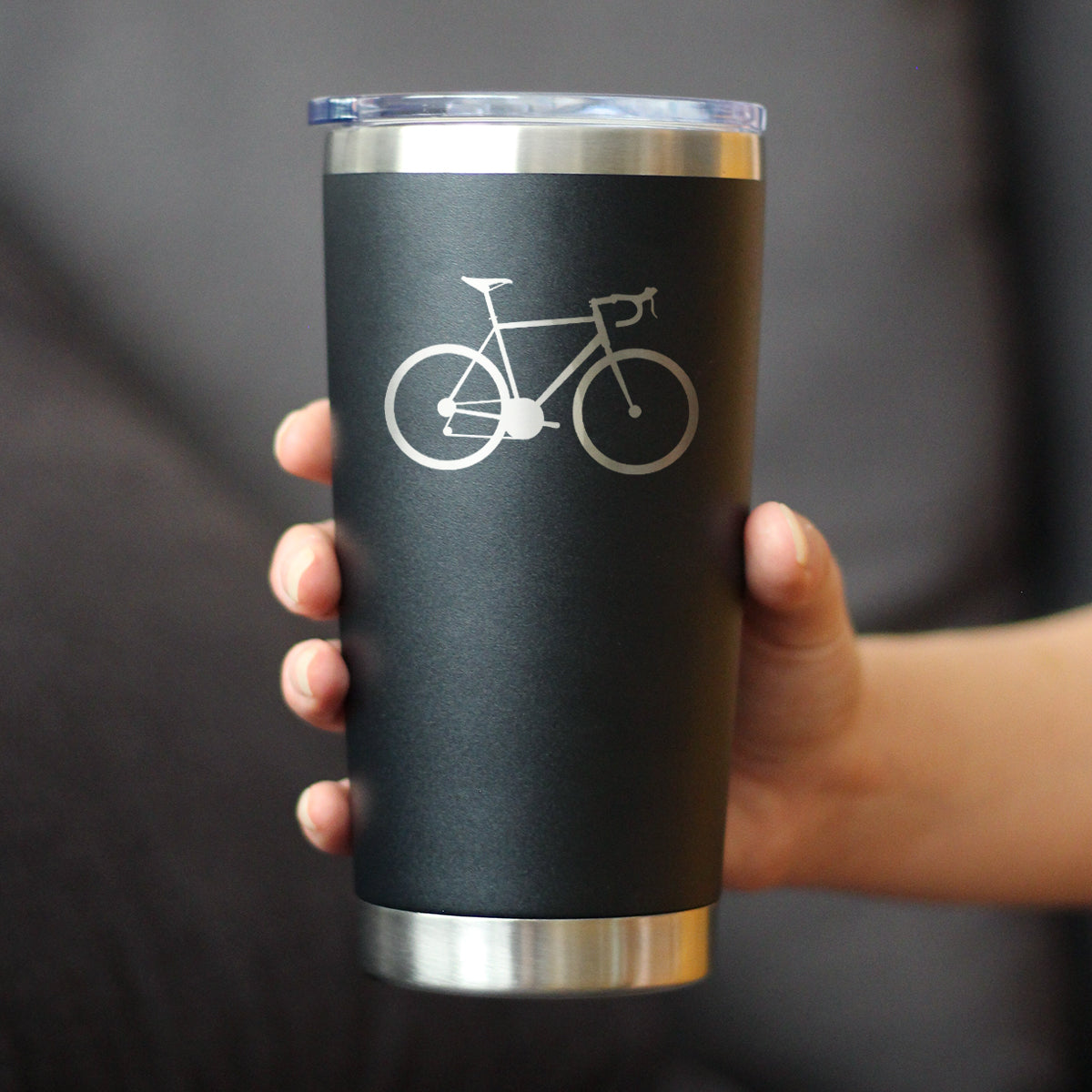 Bicycle - Insulated Coffee Tumbler Cup with Sliding Lid - Stainless Steel Insulated Mug - Unique Road Biking Themed Decor and Gifts for Cyclists