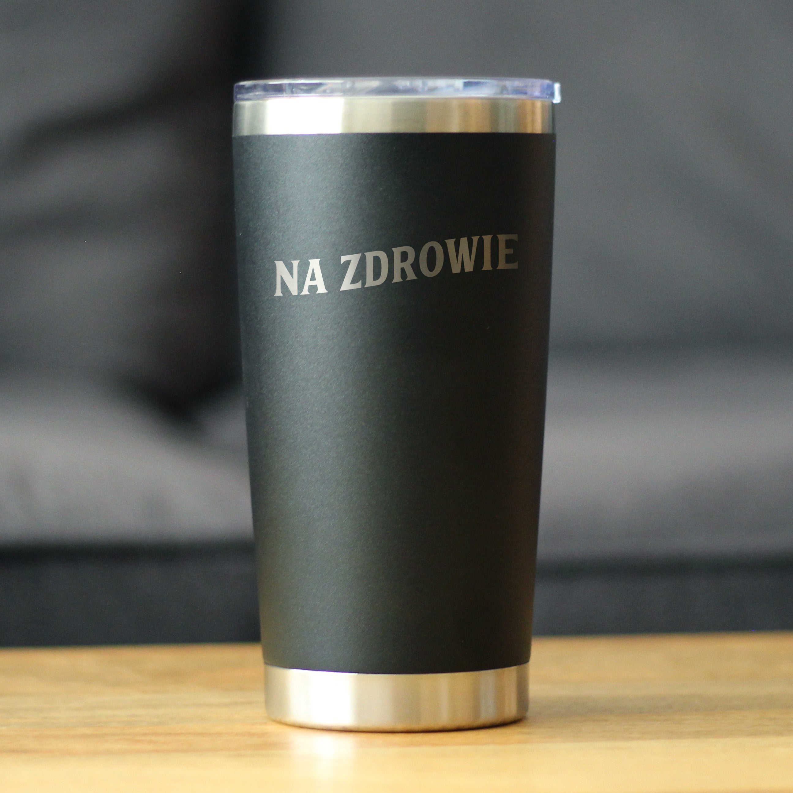 Na Zdrowie - Polish Cheers - Insulated Coffee Tumbler Cup with Sliding Lid - Stainless Steel Insulated Mug - Cute Poland Themed Gifts or Party Decor for Women and Men