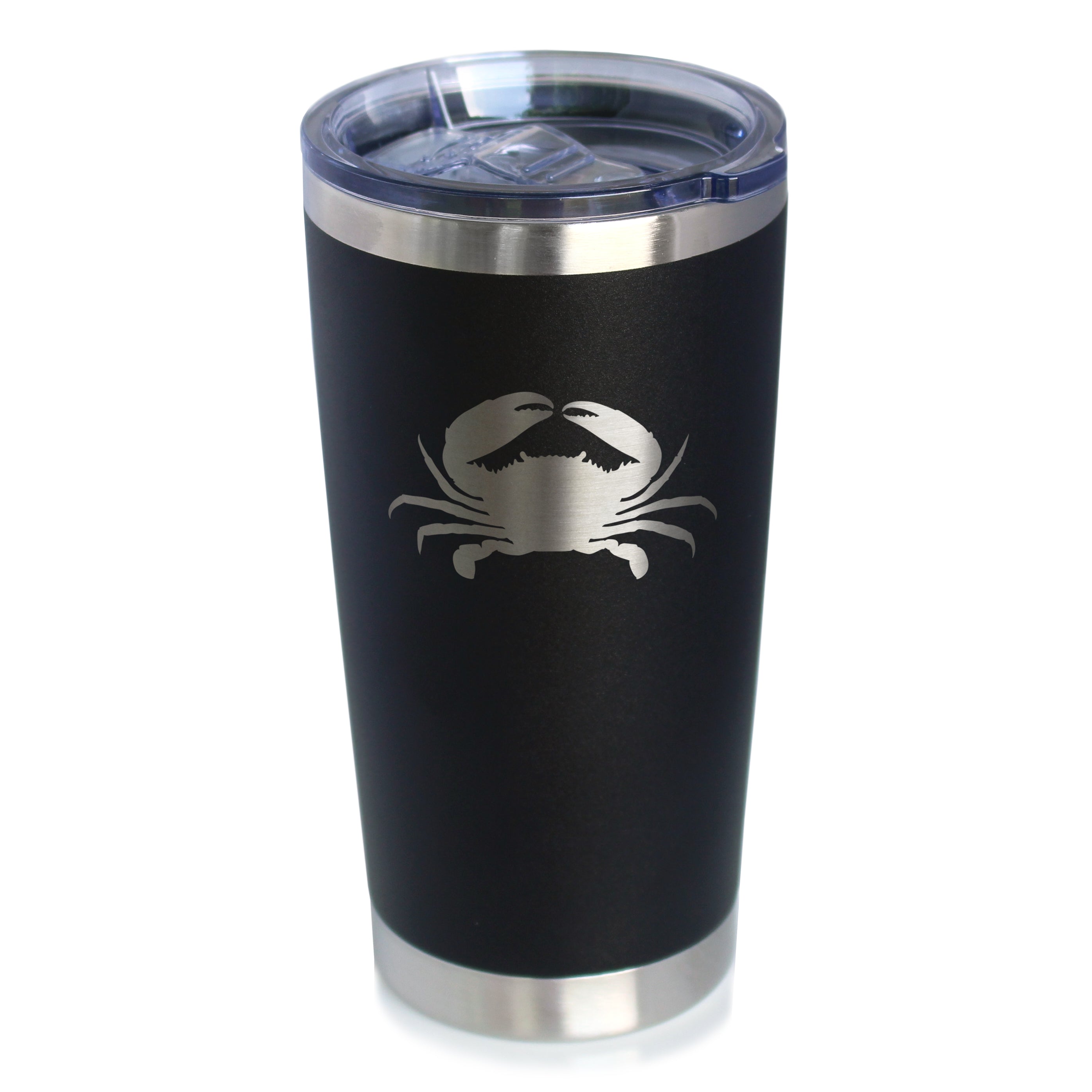 Crab Silhouette - Insulated Coffee Tumbler Cup with Sliding Lid - Stainless Steel Insulated Mug - Crab Gifts and Decor for Women and Men