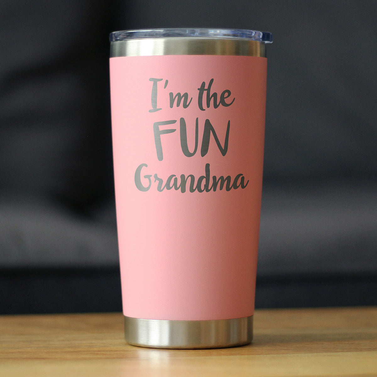 I'm The Fun Grandma - Insulated Coffee Tumbler Cup with Sliding Lid - Stainless Steel Insulated Mug - Cute Grandma Gifts