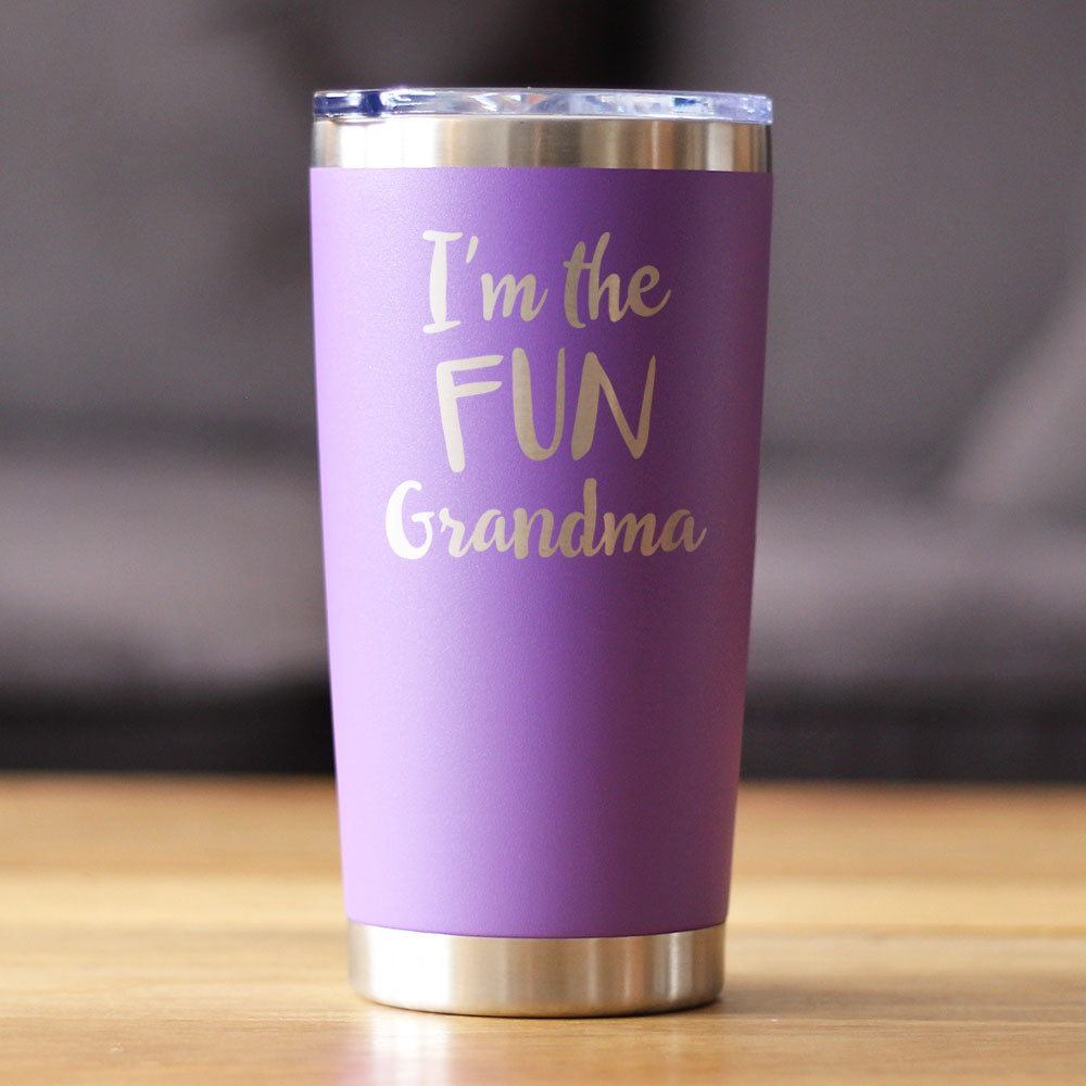 I'm The Fun Grandma - Insulated Coffee Tumbler Cup with Sliding Lid - Stainless Steel Insulated Mug - Cute Grandma Gifts