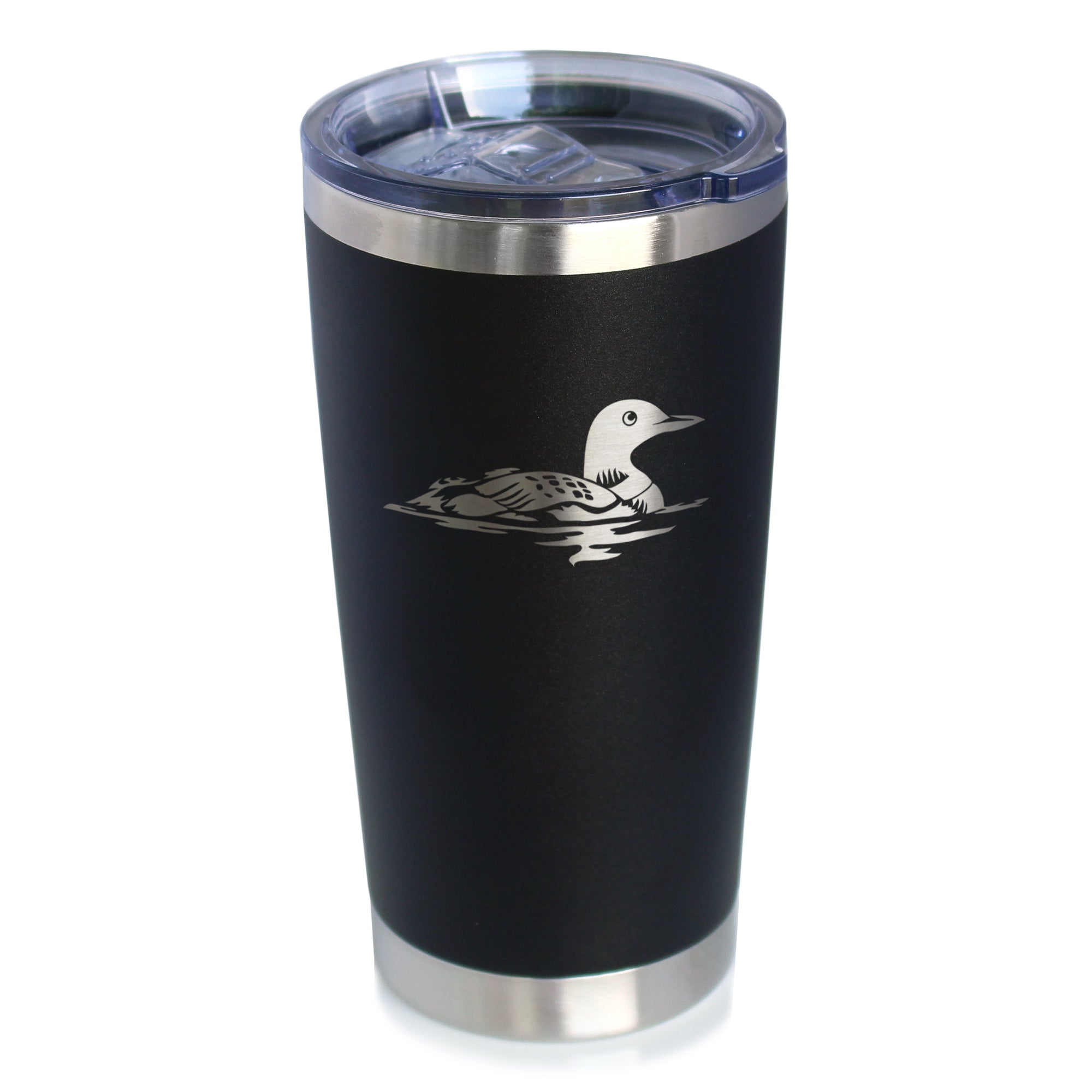 Loon - Insulated Coffee Tumbler Cup with Sliding Lid - Stainless Steel Travel Mug - Loon Gifts for Women and Men