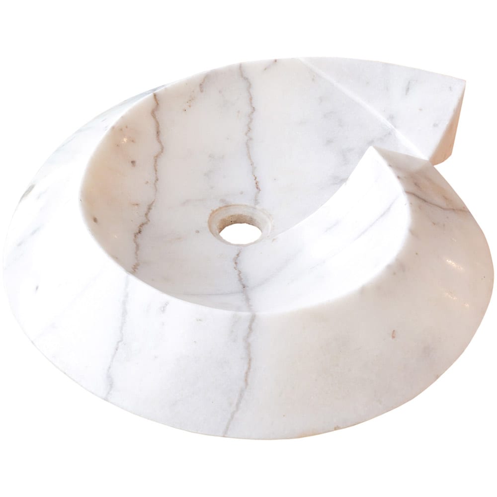 Carrara Marble Helix Shape Stone Above Vanity Bathroom Sink Polished (W)20" (L)23" (H)4"