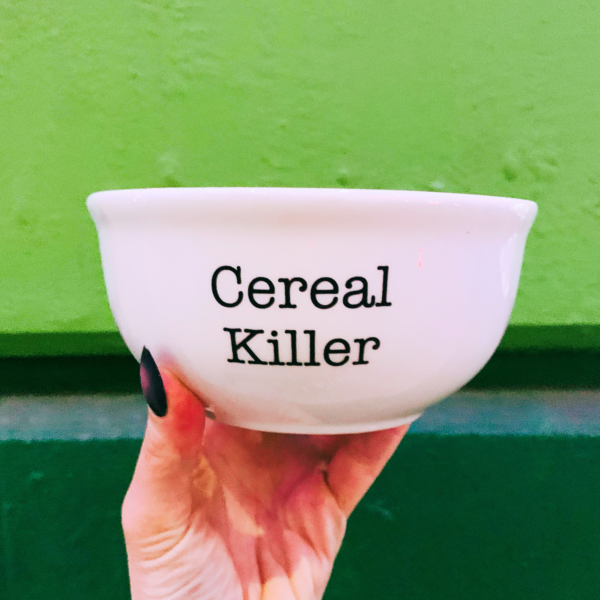 Cereal Killer Ceramic Bowl in White | Minimalist Aesthetic Dinnerware | 6" x 3.5"
