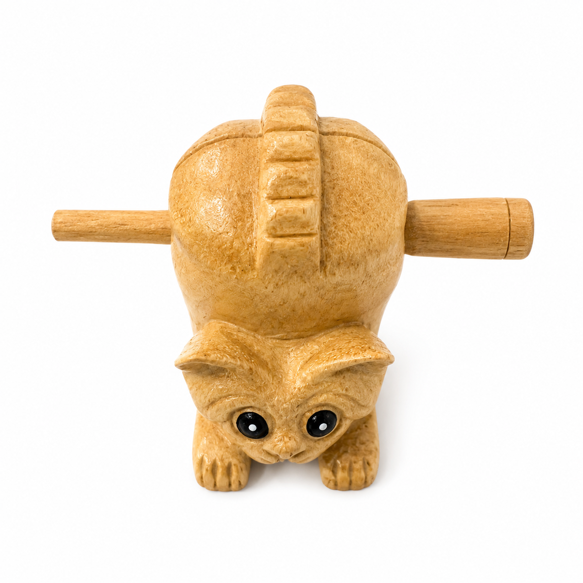 3" Wooden Cat Percussion Whistle Instrument