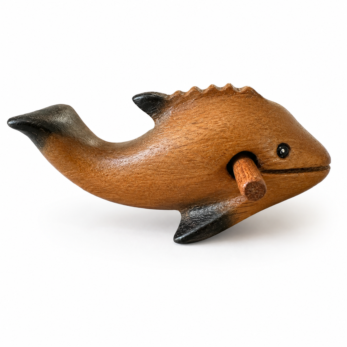 4" Dark Stained Dolphin Whistle