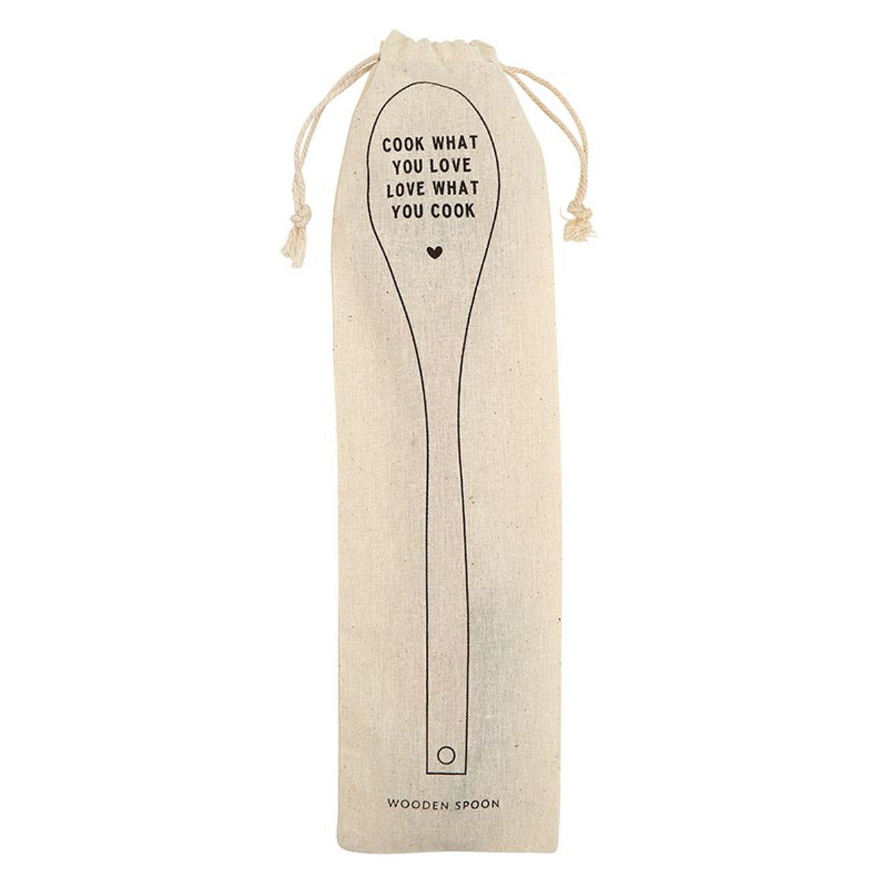 Cook What You Love Love What You Cook Wooden Spoon | In a Muslin Gift Bag