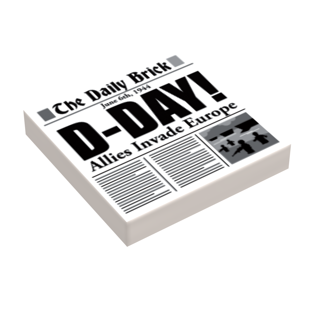 B3 Customs® D-Day WW2 Newspaper (2x2 Tile)