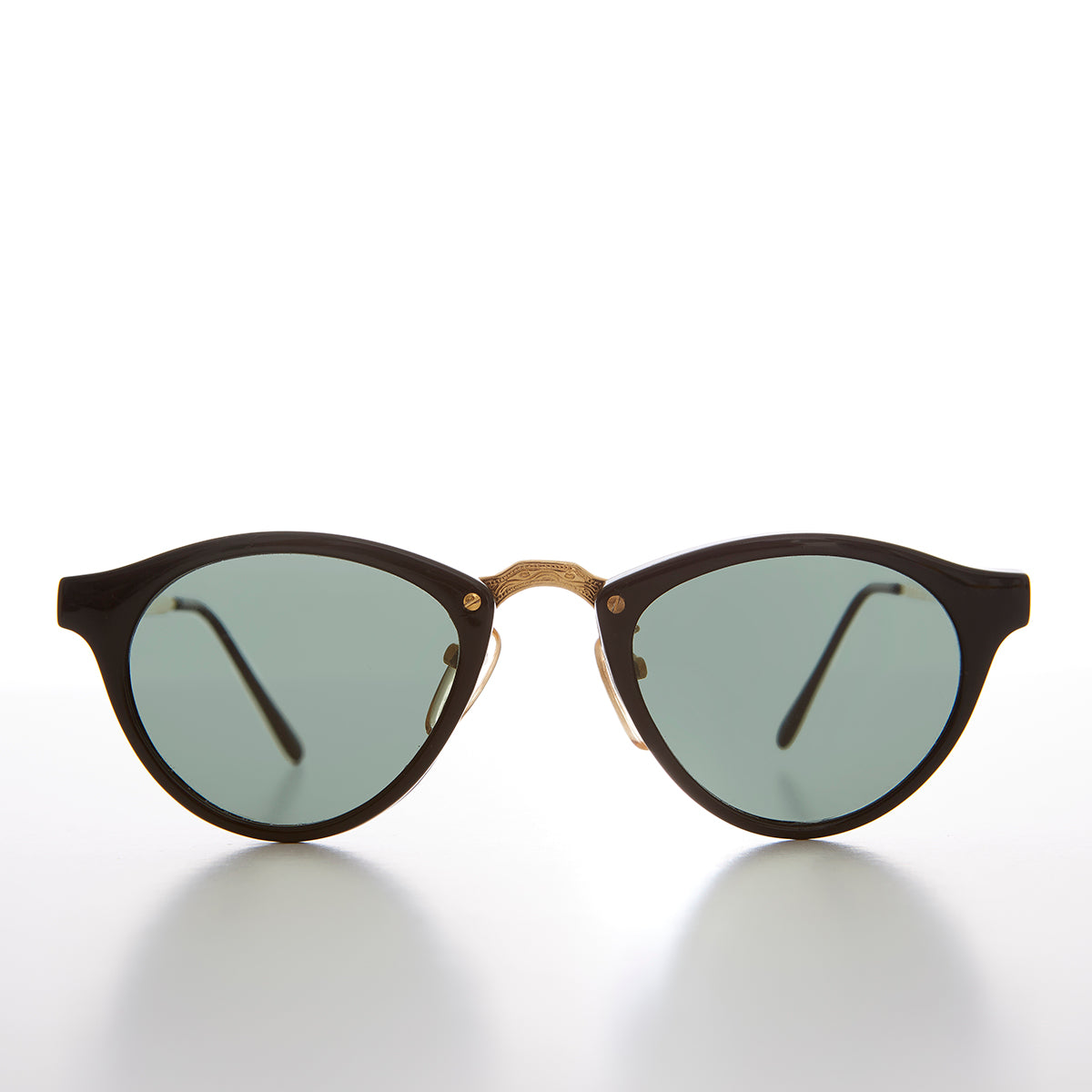 Round Retro Vintage Sunglass with Metal Details - Dawson