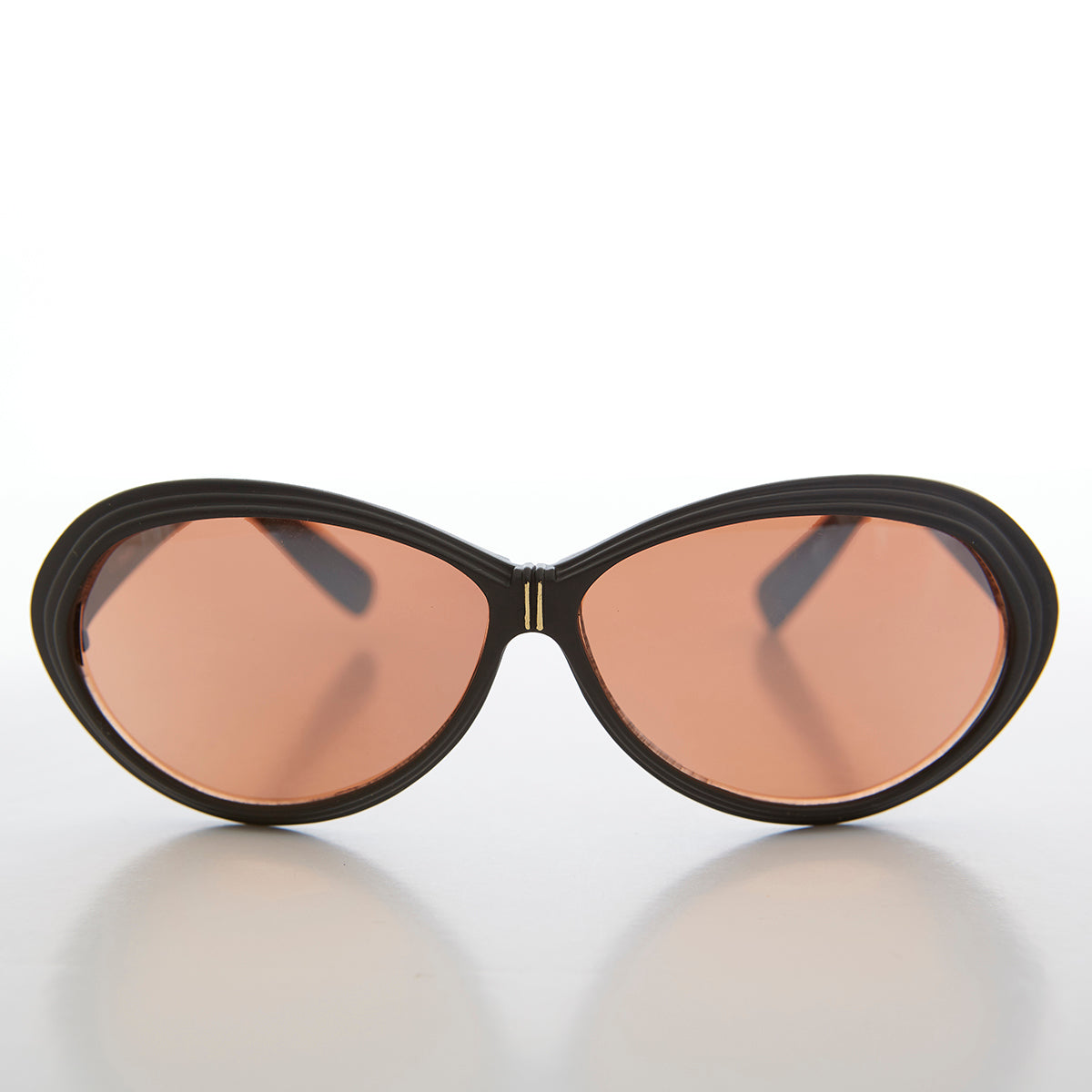 Oval Clout Mod Sunglass with Copper Lens - Deborah