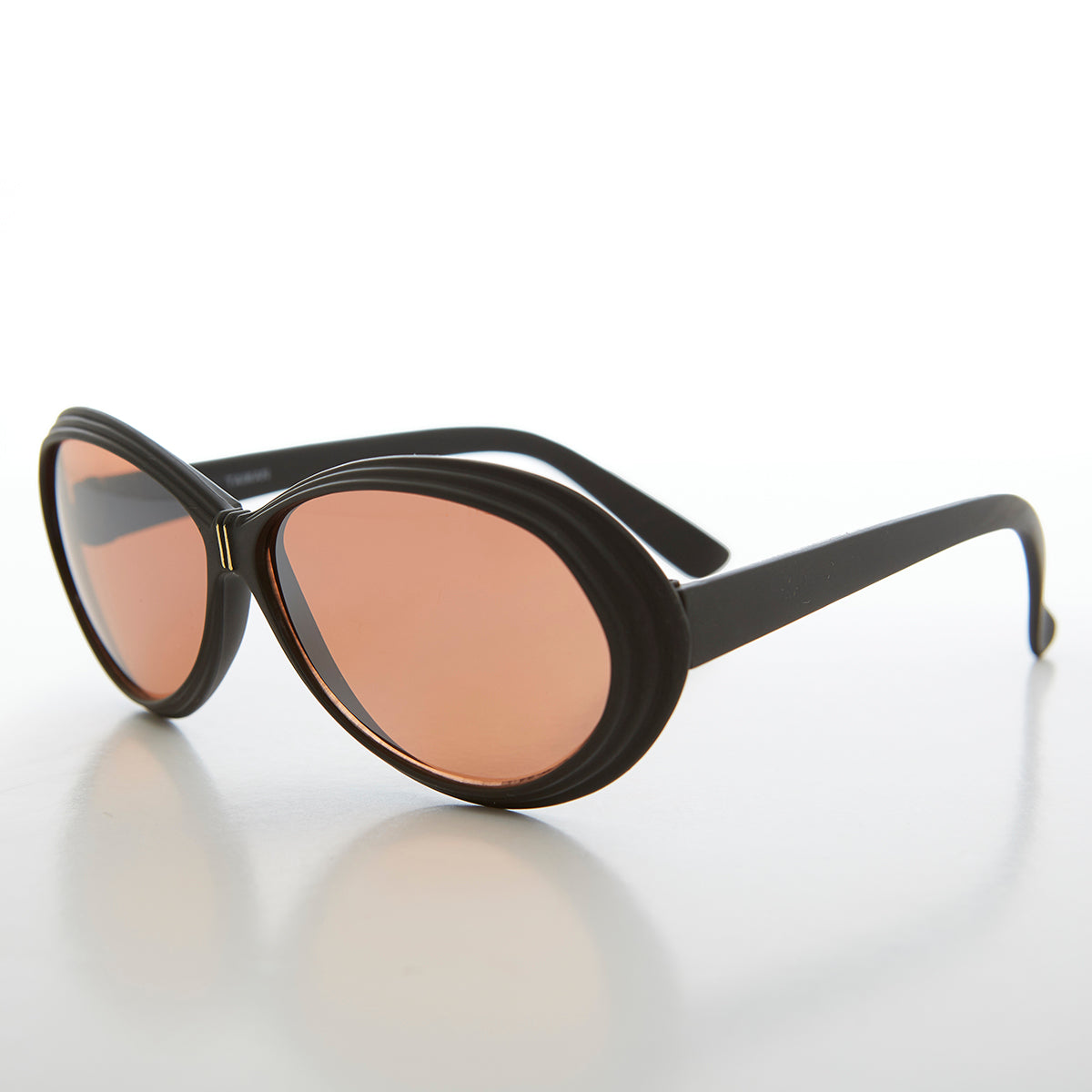 Oval Clout Mod Sunglass with Copper Lens - Deborah