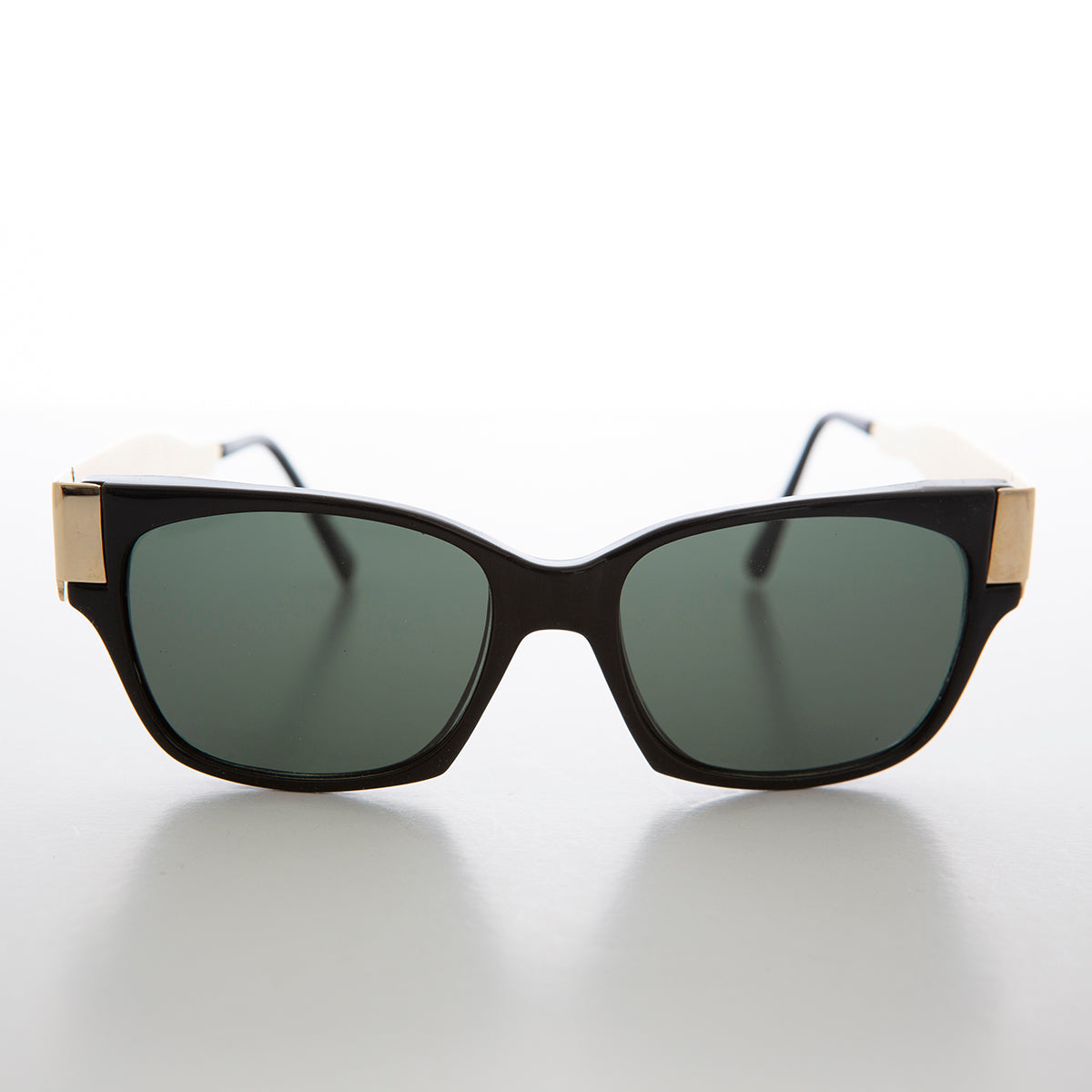 Mod Unisex Vintage Sunglass with Gold Temples - Deluca