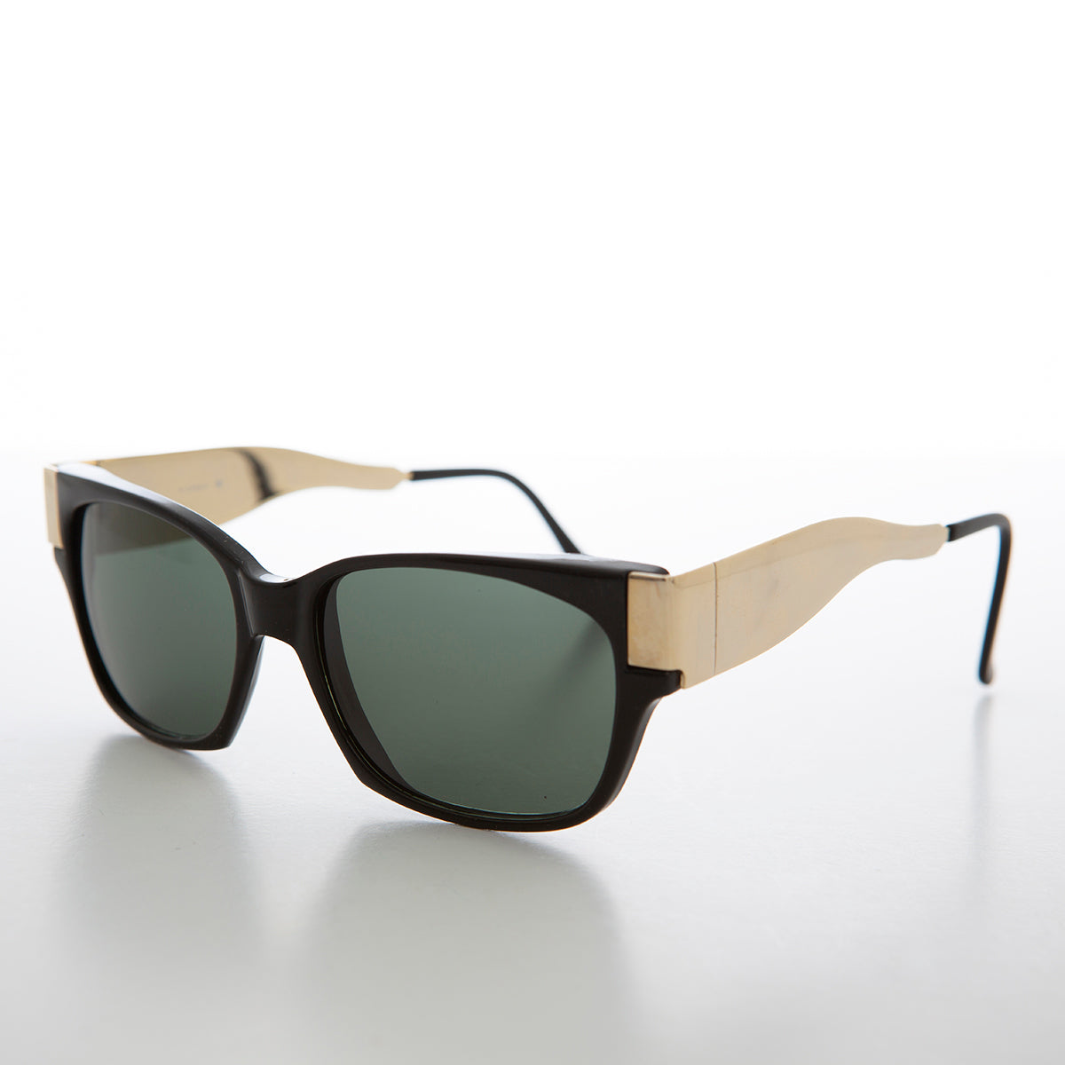 Mod Unisex Vintage Sunglass with Gold Temples - Deluca