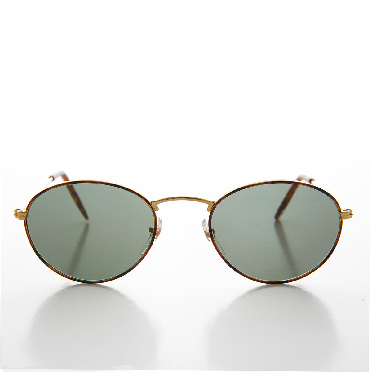 Classic Gold and Tortoise Vintage Sunglass with Glass Lens - Dove