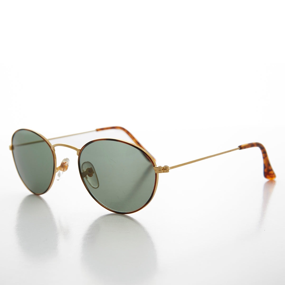 Classic Gold and Tortoise Vintage Sunglass with Glass Lens - Dove