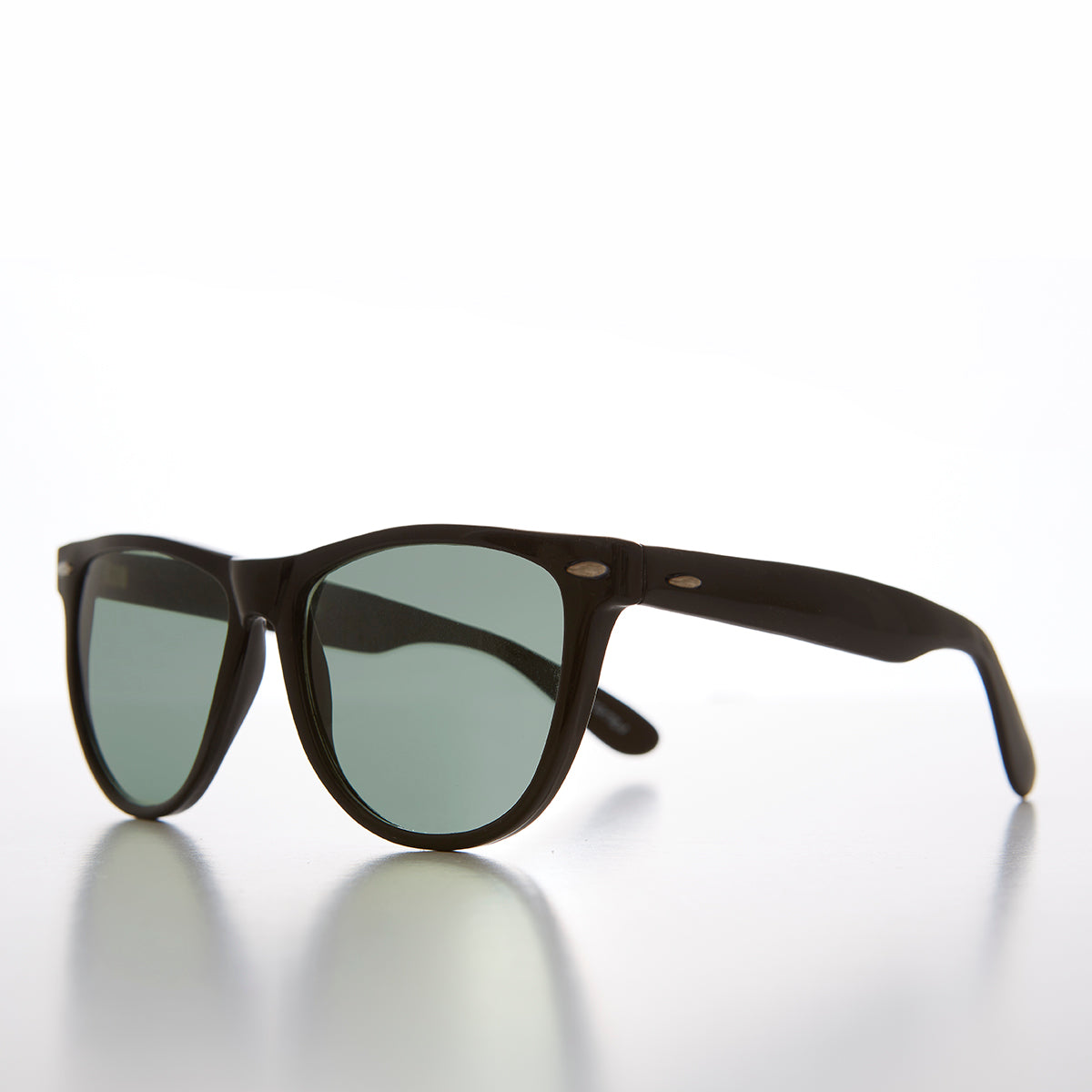Big Classic Square Black Vintage Sunglass with Glass Lens - Draper
