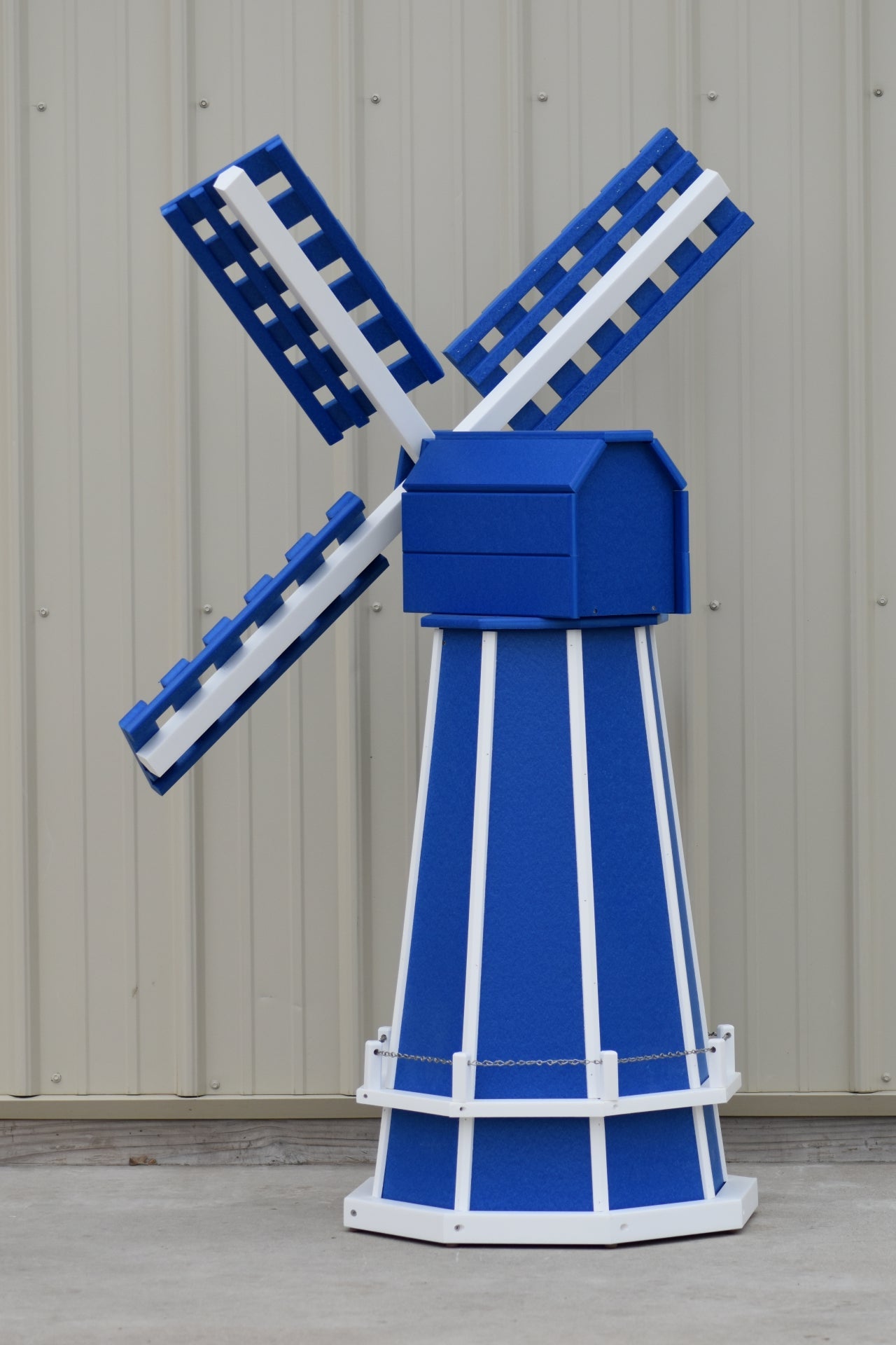 5 ft. Octagon Poly Dutch Windmill (Blue/white trim)