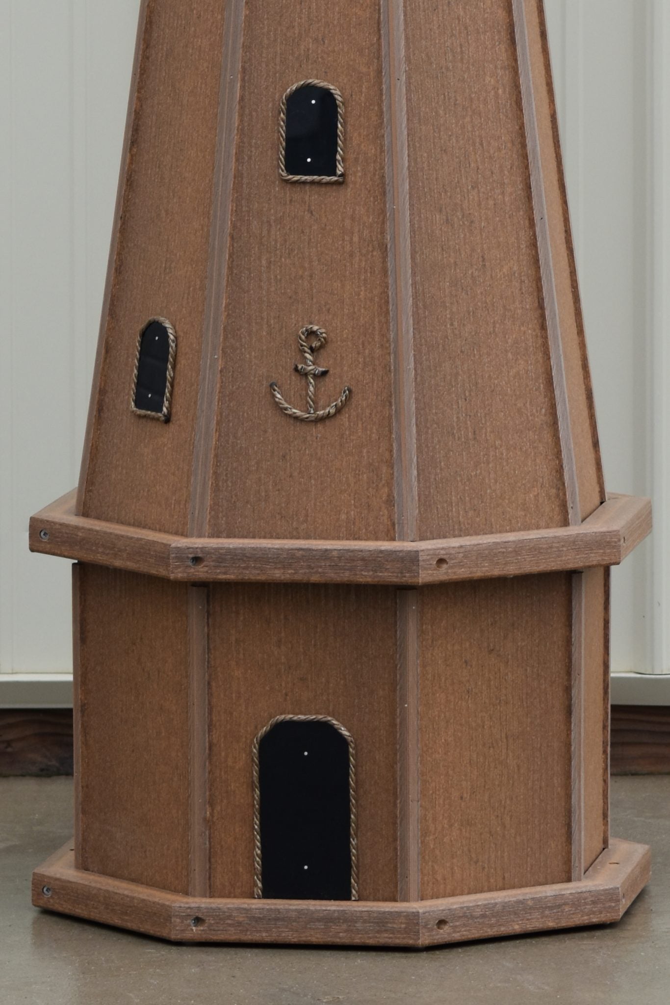 5 ft. Octagon Solar and Electric Powered Poly Lighthouses Antique Mahogany