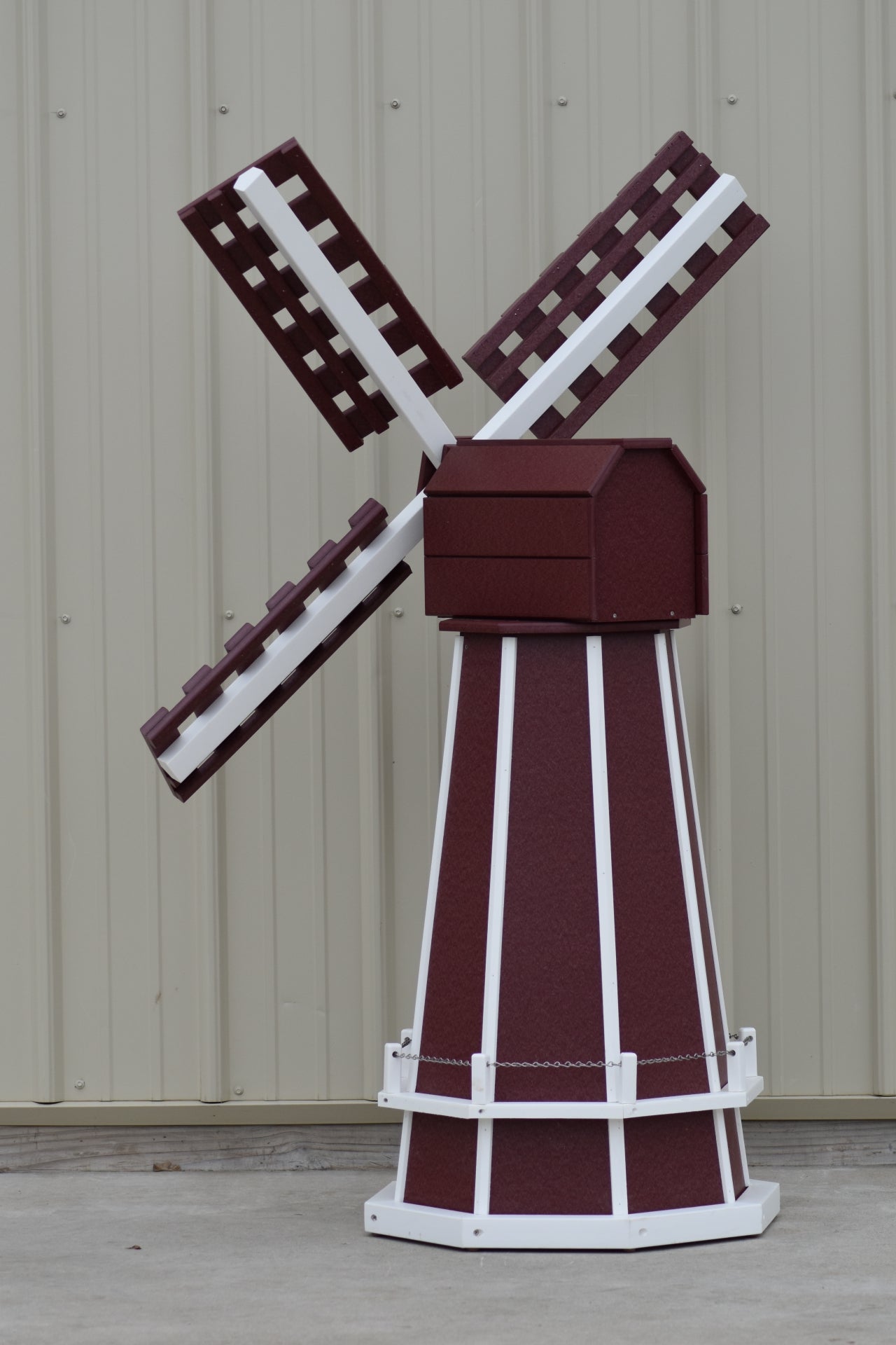 5 ft. Octagon Poly Dutch Windmill (Cherry/white trim)