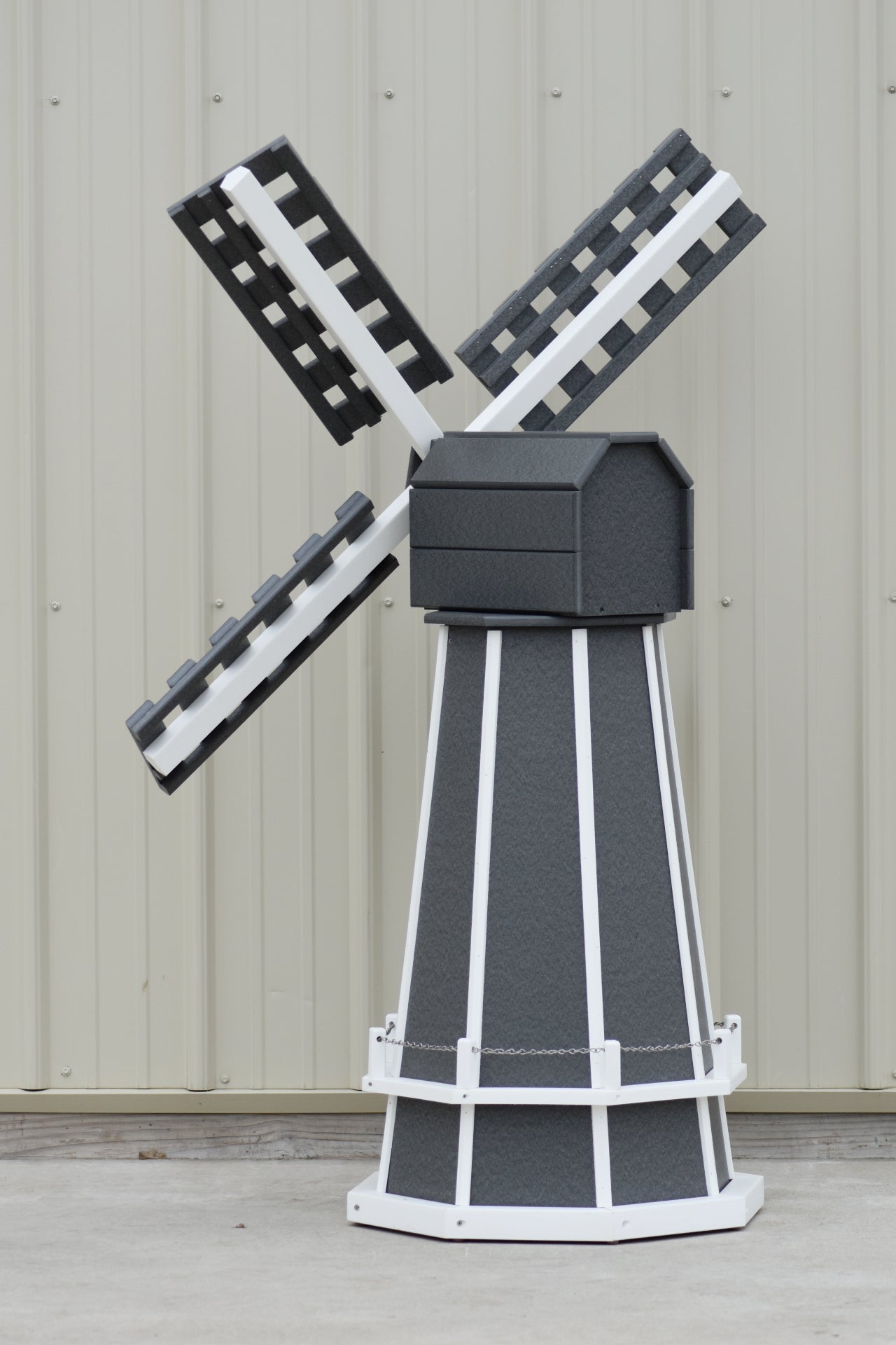 5 ft. Octagon Poly Dutch Windmill (Gray/white trim)