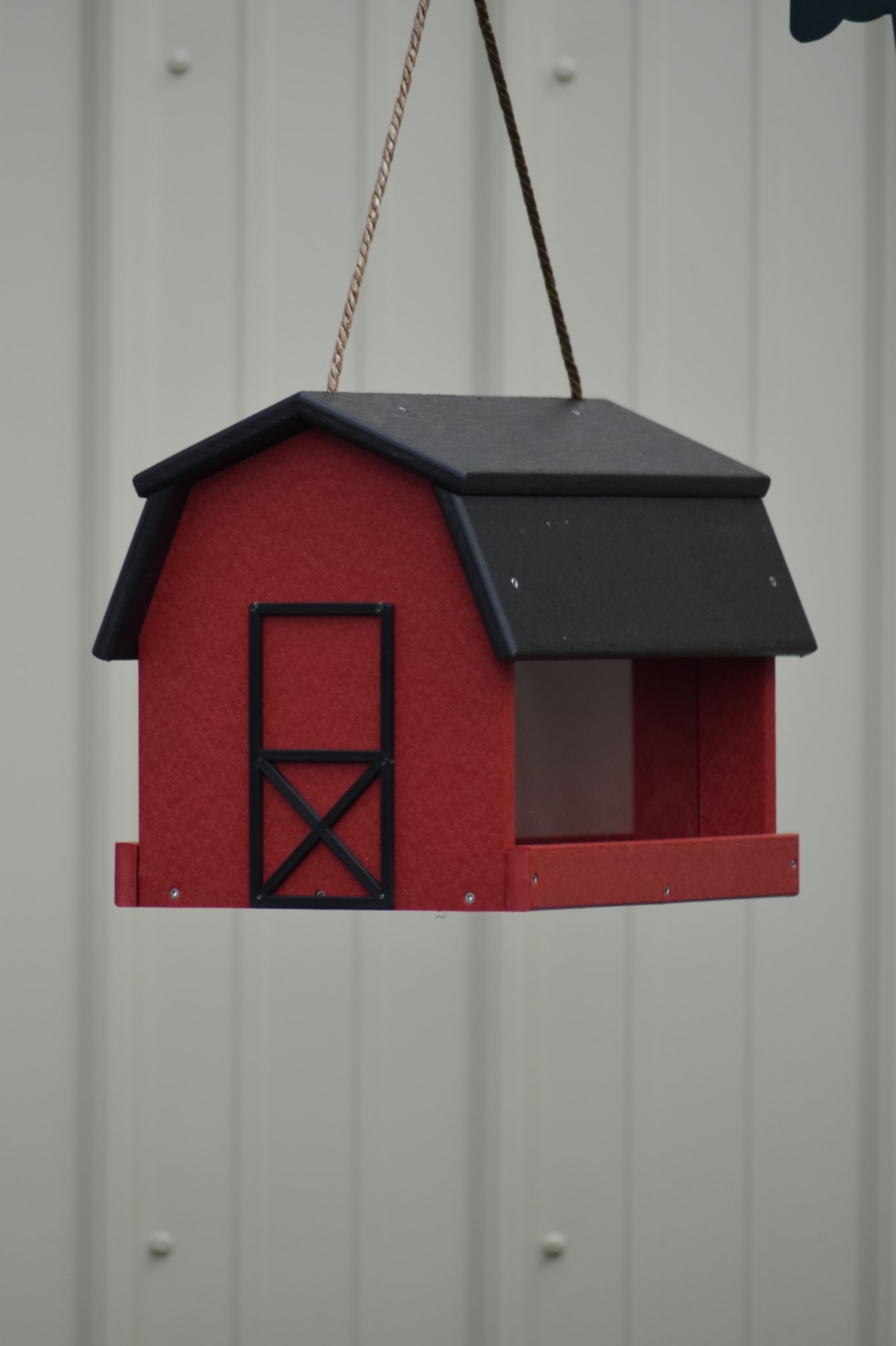 Poly Lumber Mini Barn Large Handcrafted Hanging Bird feeder, Songbird Essentials