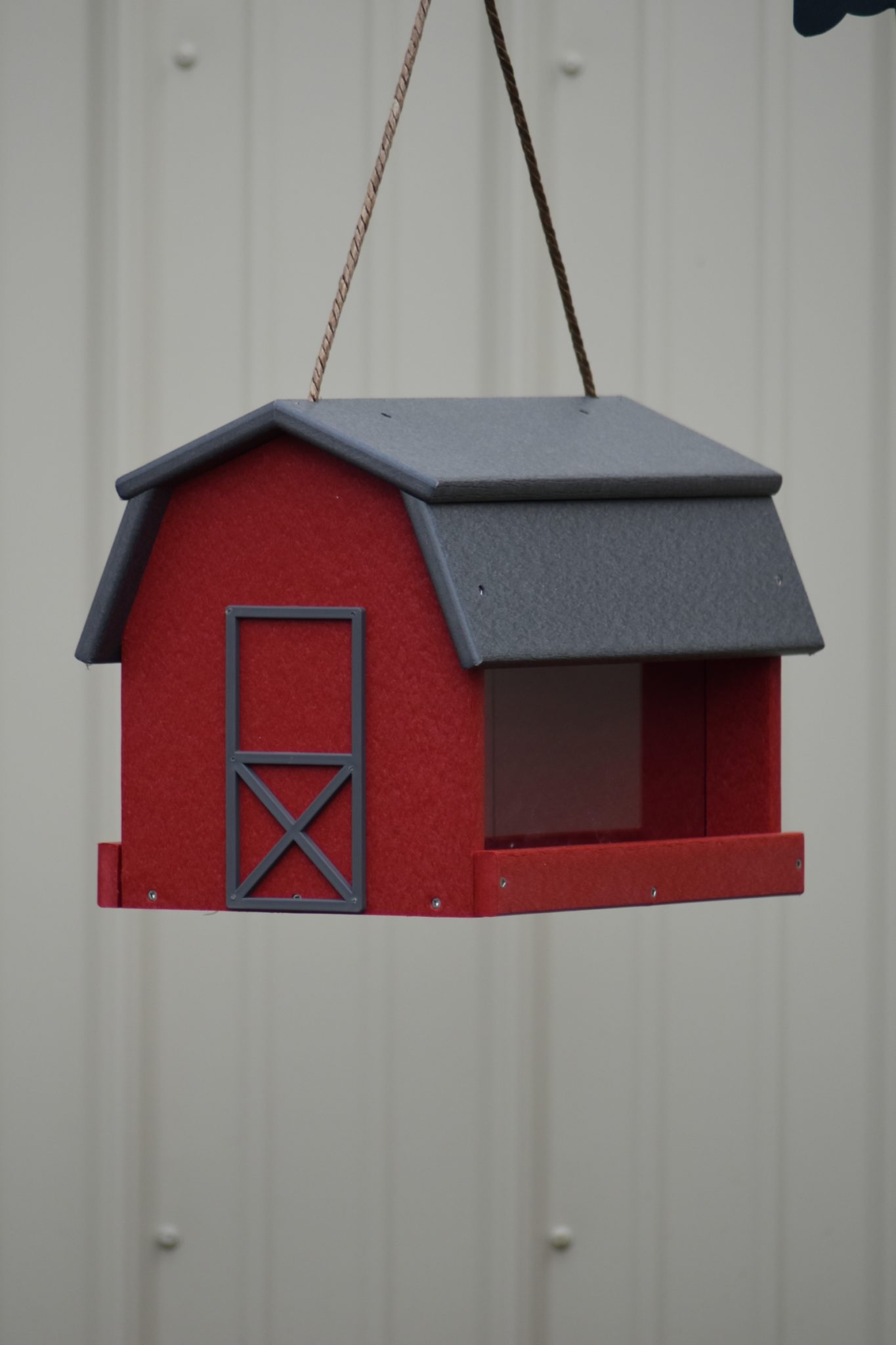 Poly Lumber Mini Barn Large Handcrafted Hanging Bird feeder, Songbird Essentials