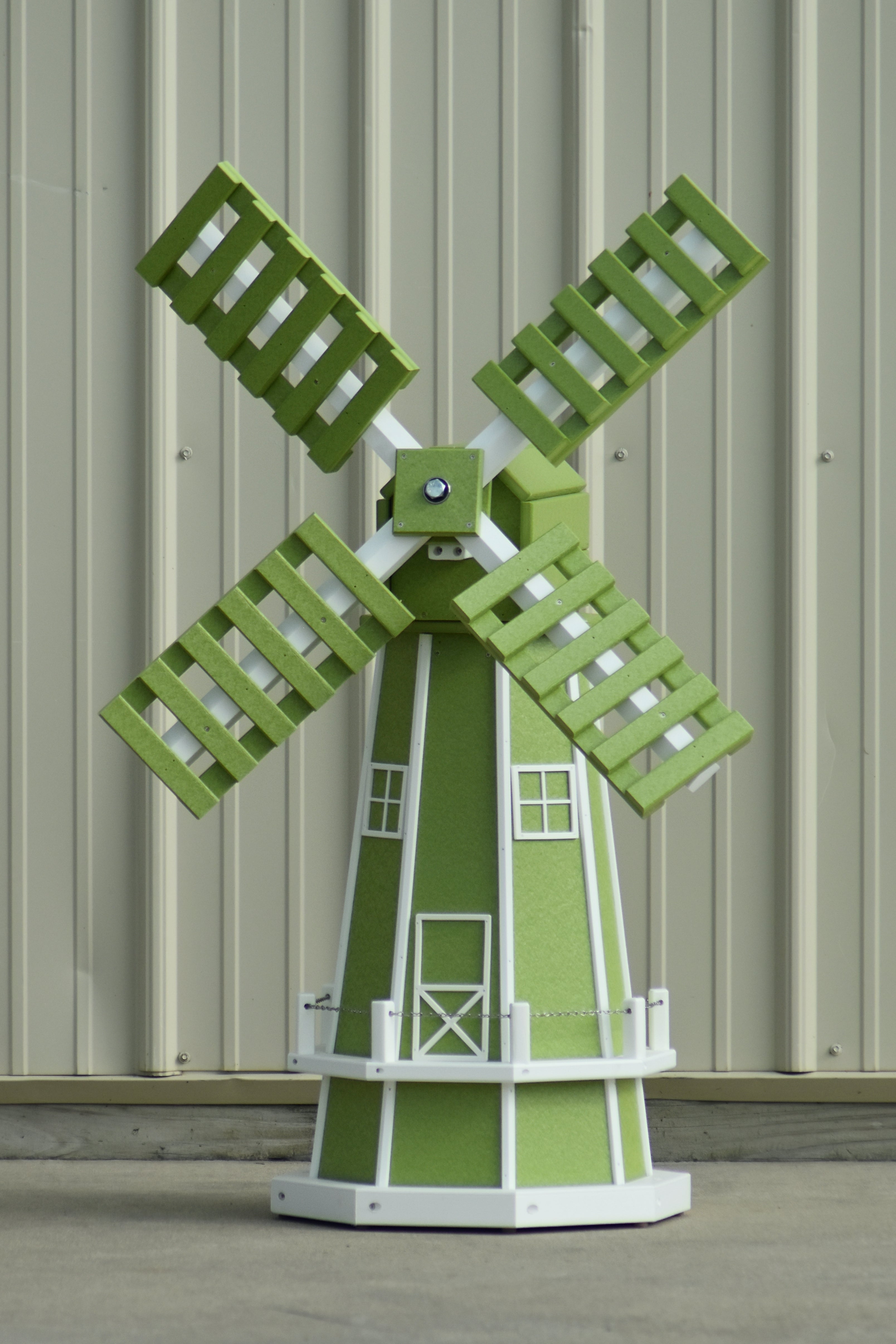 46" Octagon Poly Dutch Windmill, Lime Green with White Trim