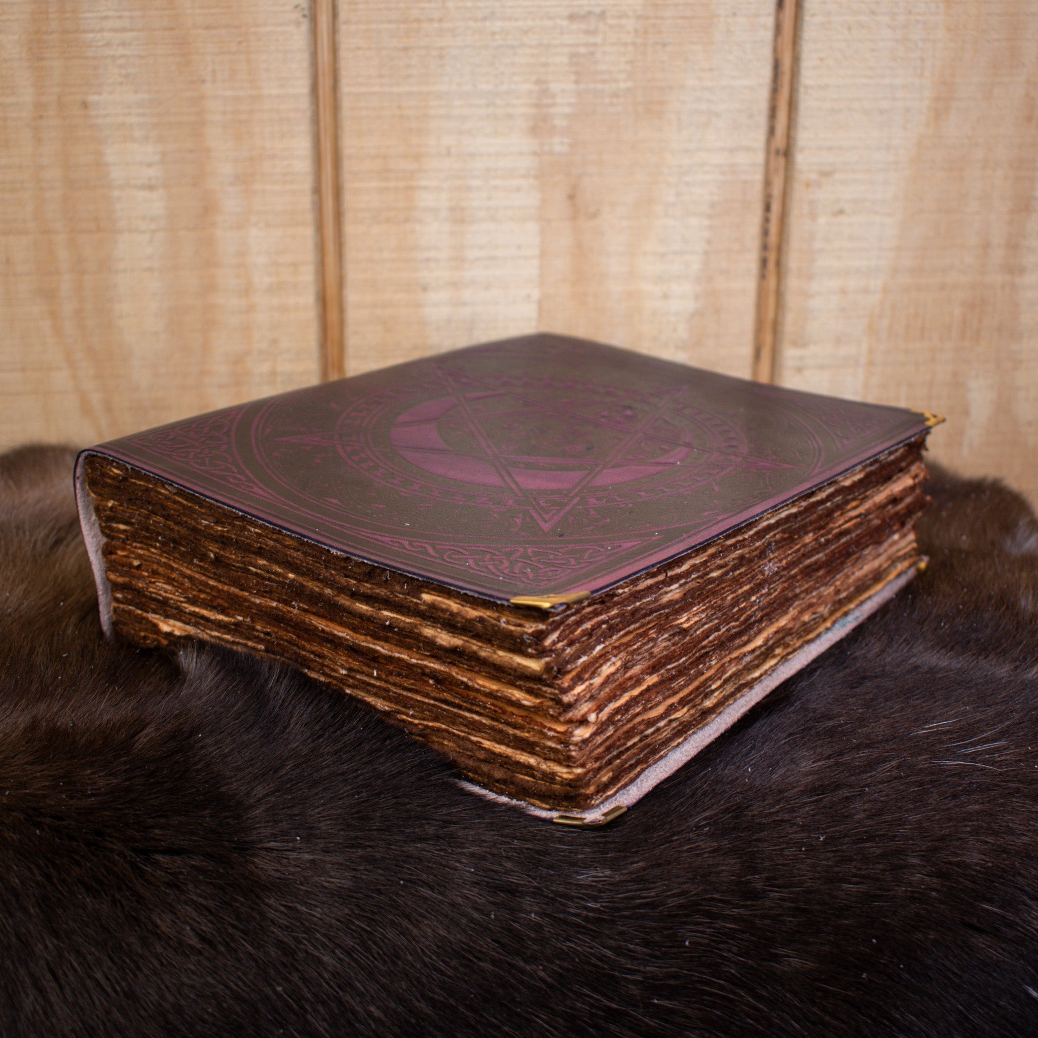 "The Pentacle" Purple Spellbook Leather Journal