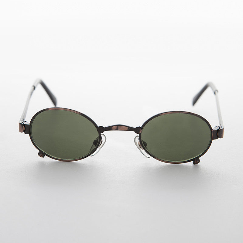 Small 90s Oval Steampunk Victorian Spectacle Vintage Sunglass - Edison