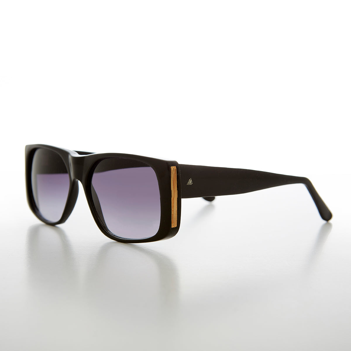 Square Block Sunglass with Gold Rim Accents  - Efren