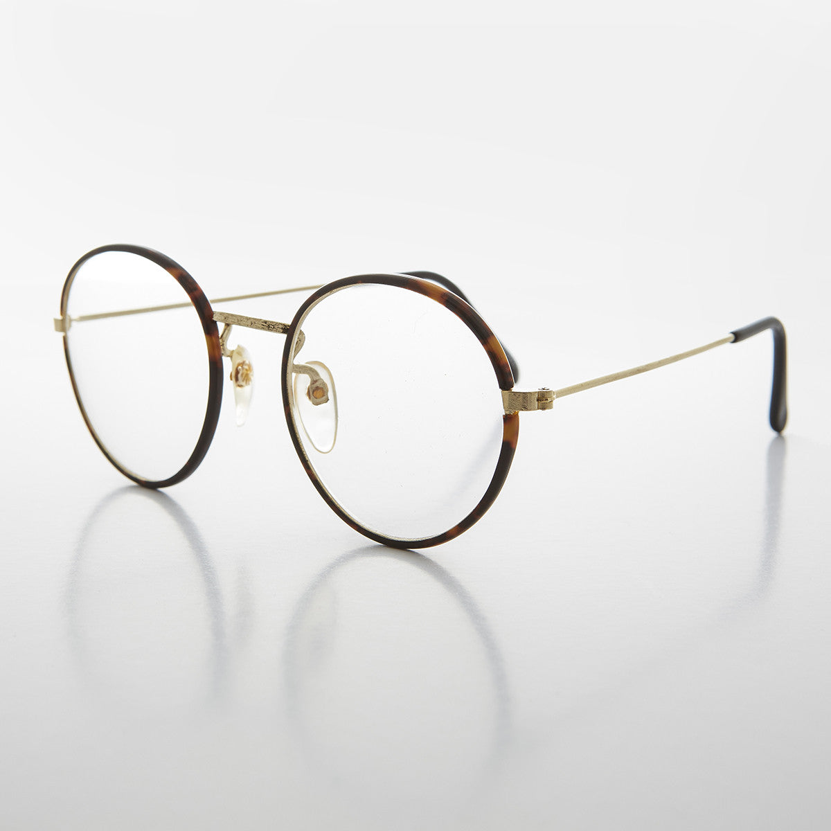 Round Preppy Polo Style Clear Lens Tortoise Vintage Glasses - Einstein