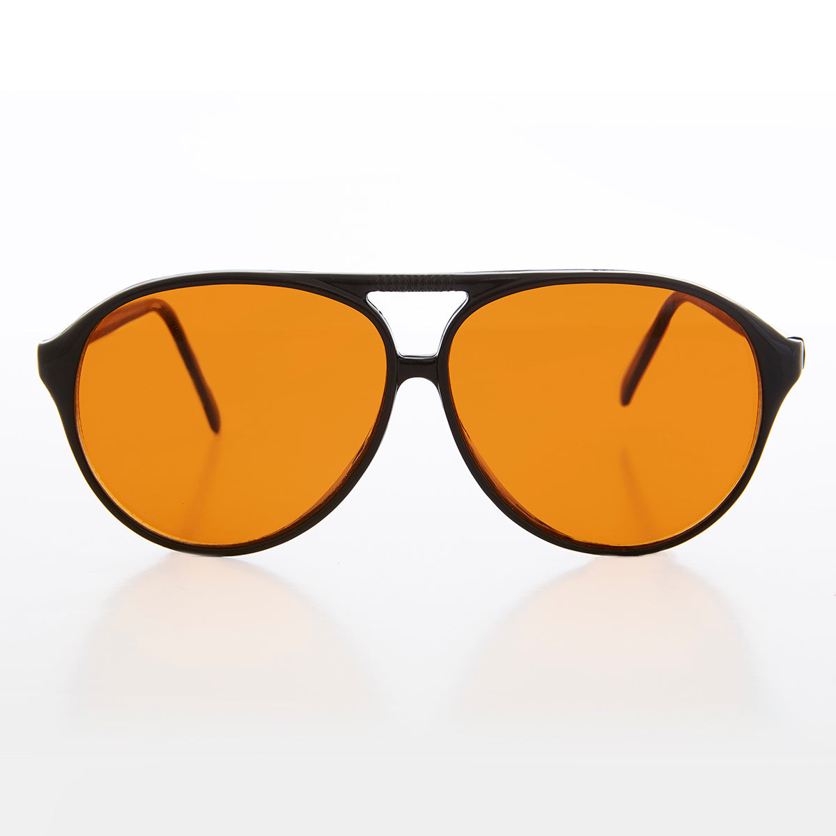 Simple Aviator Sunglass with Amber Lens - Exec