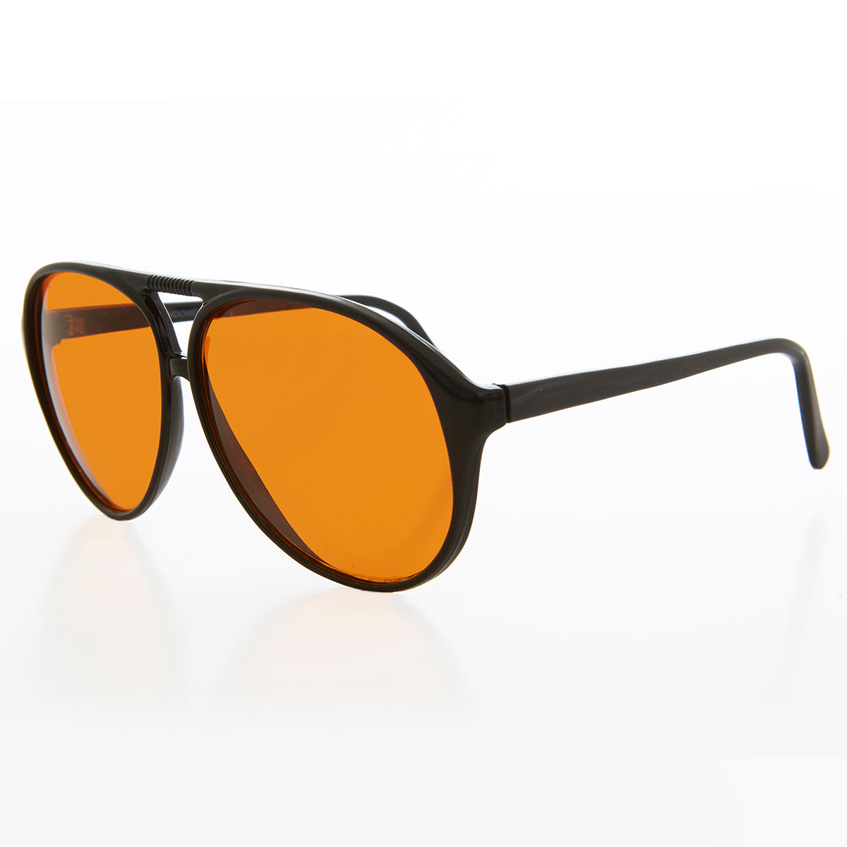 Simple Aviator Sunglass with Amber Lens - Exec