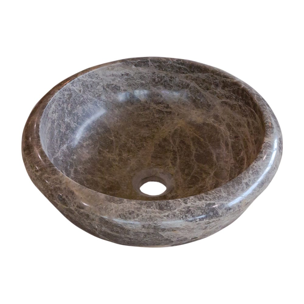 Emperador Brown Natural Stone Marble Drop-in or Above Vanity Bathroom Vessel Sink